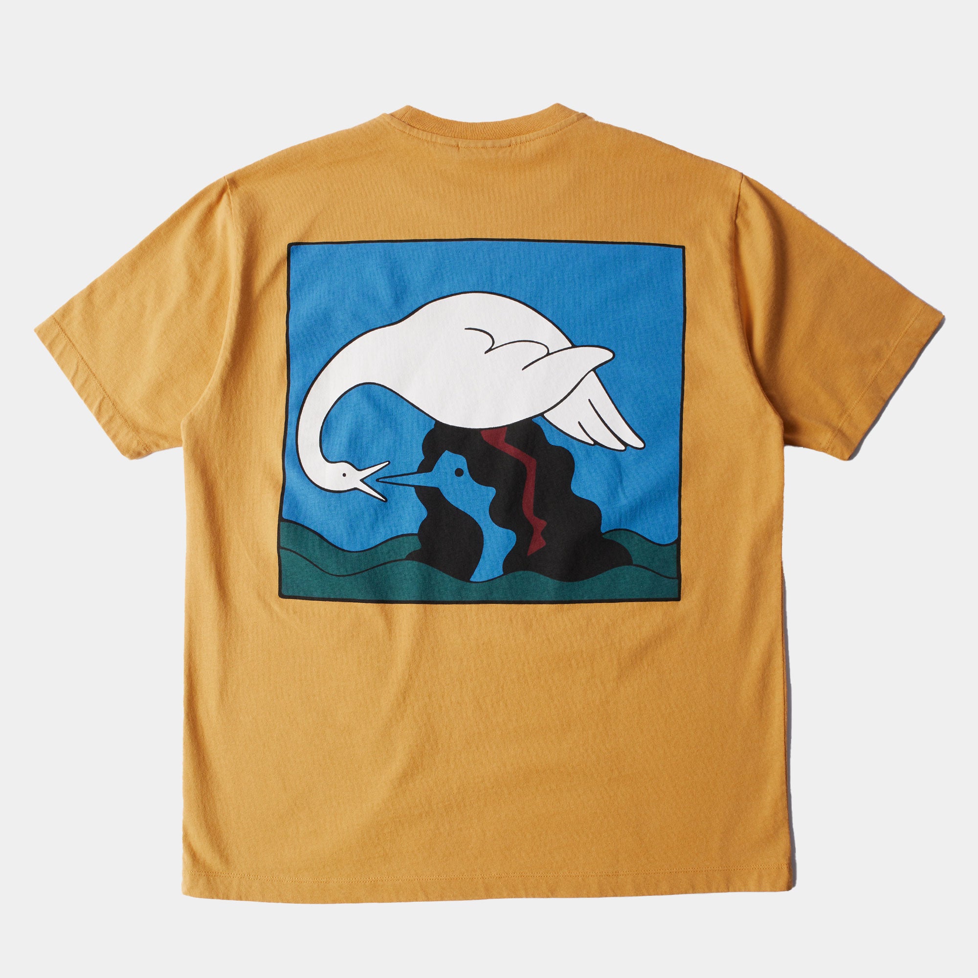 By Parra Swan To The Face T-Shirt - Ocher