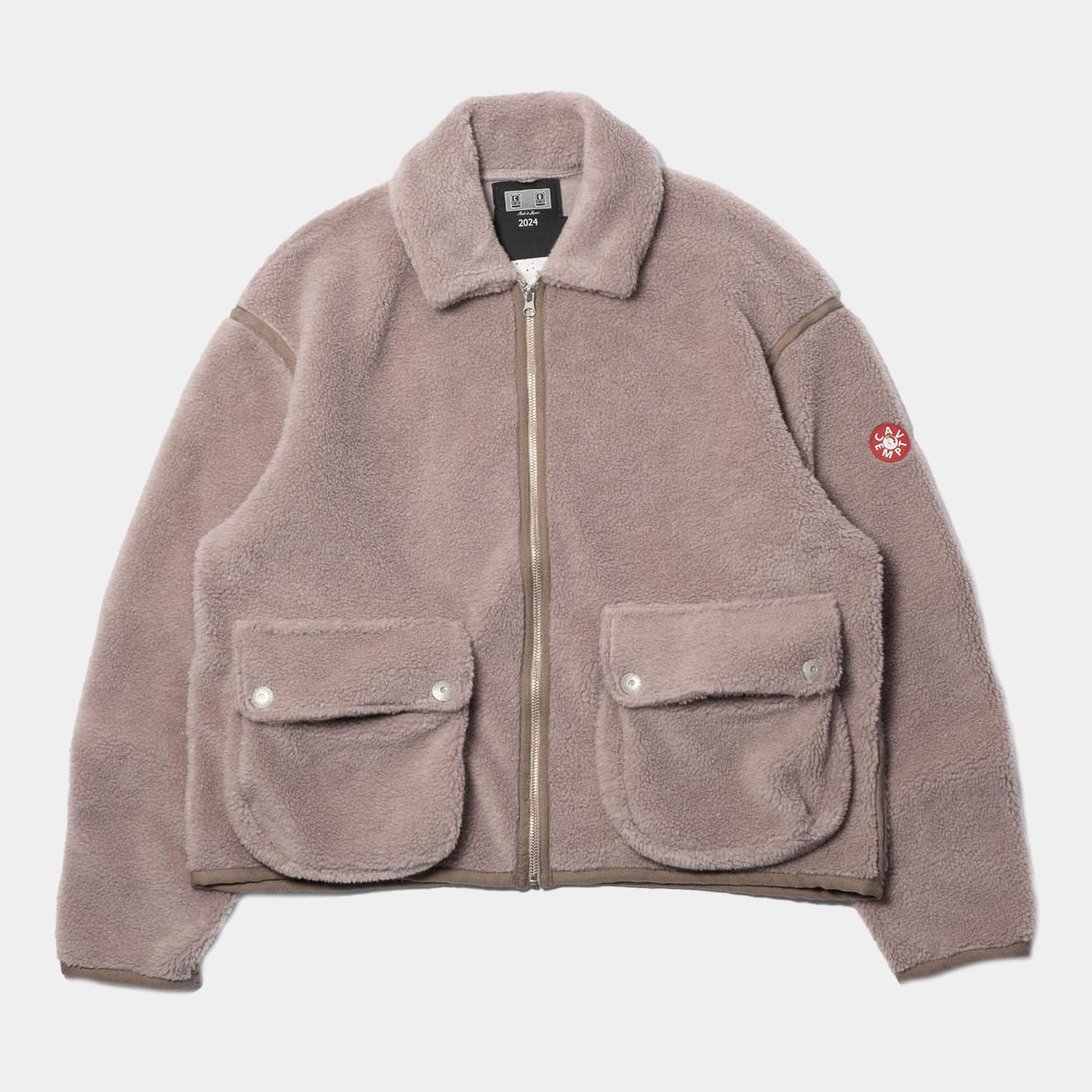 Cav Empt Collared Boa Zip Up - Khaki