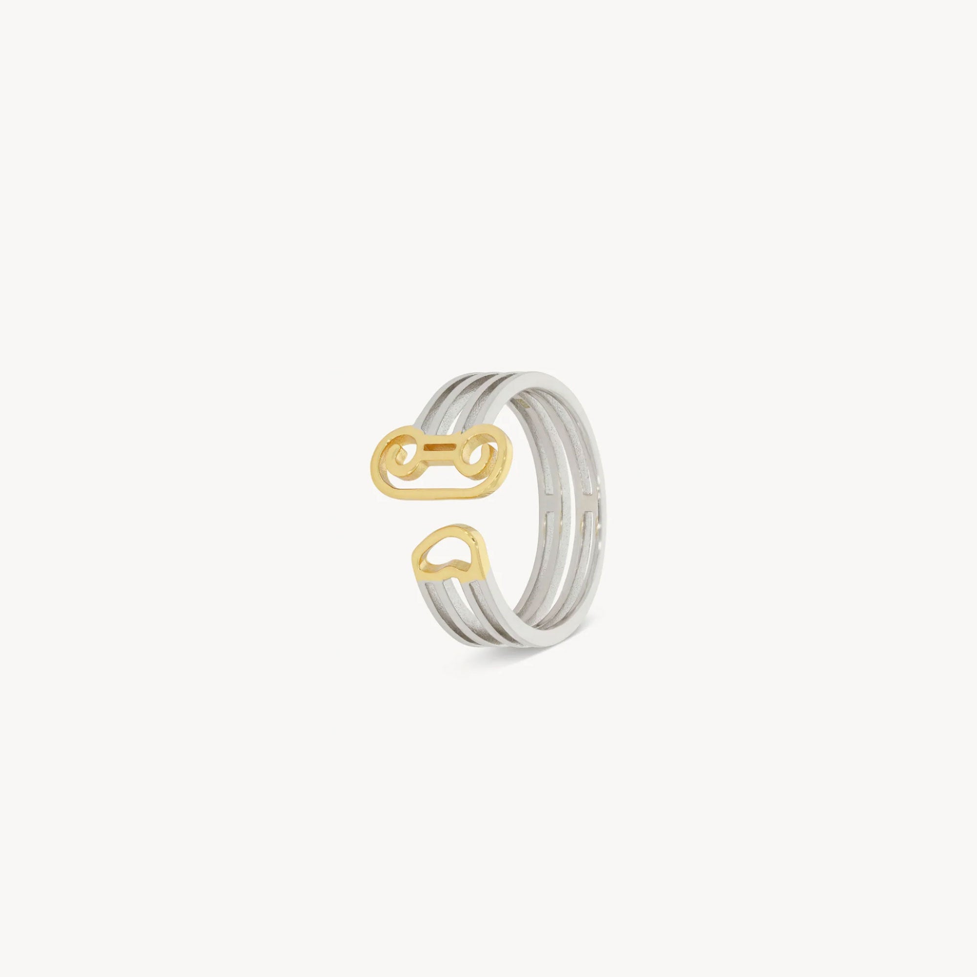 Aries Column Ring - Silver/Gold