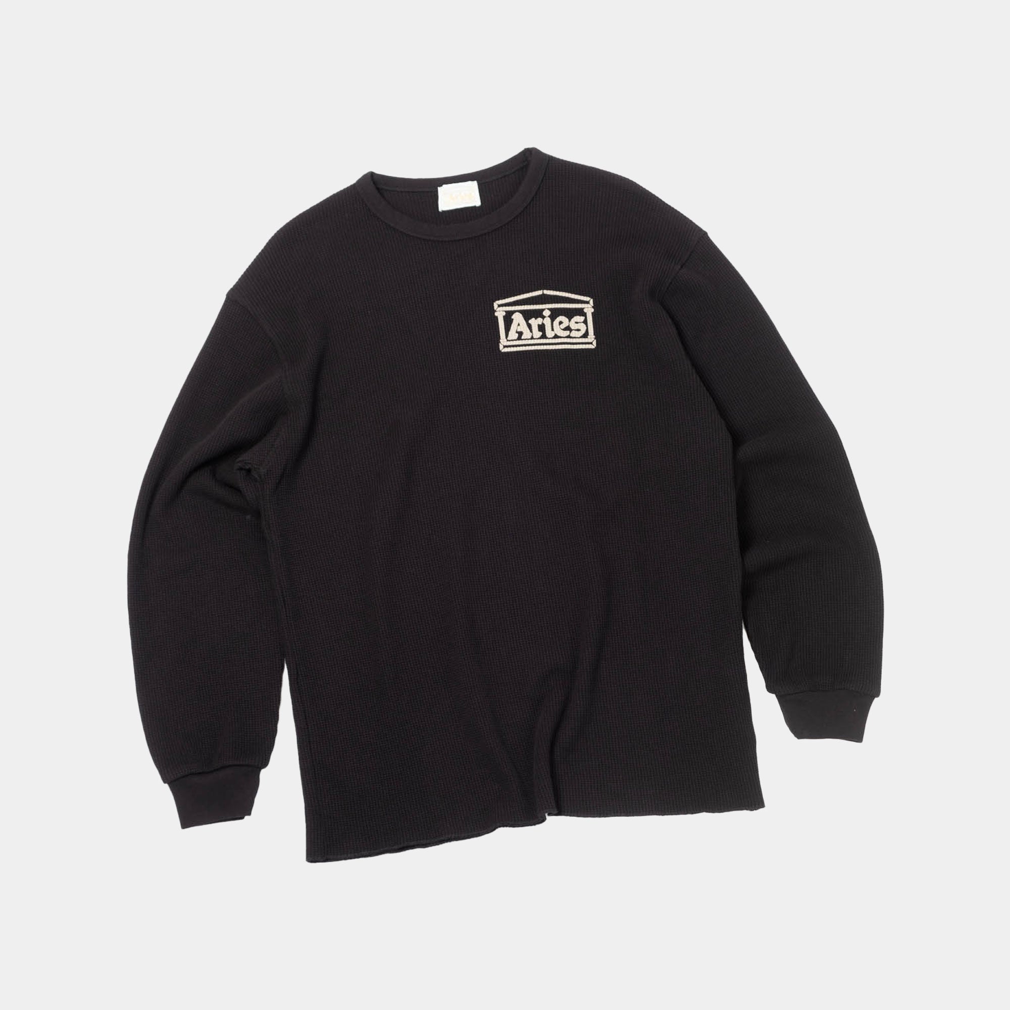 Aries Waffle LS Tee - Black