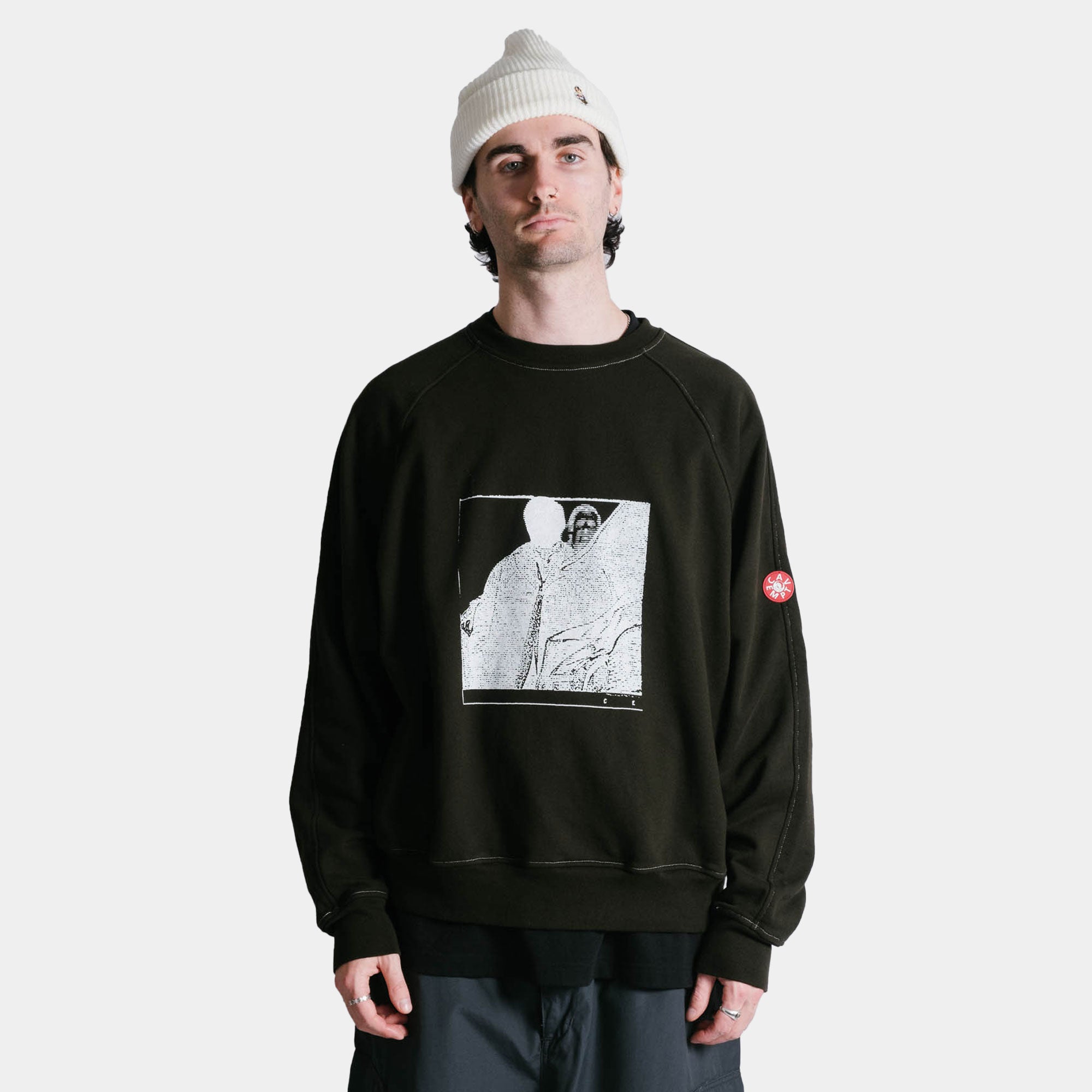 Cav Empt MD Authorship Big Crew Neck Sweater - Black