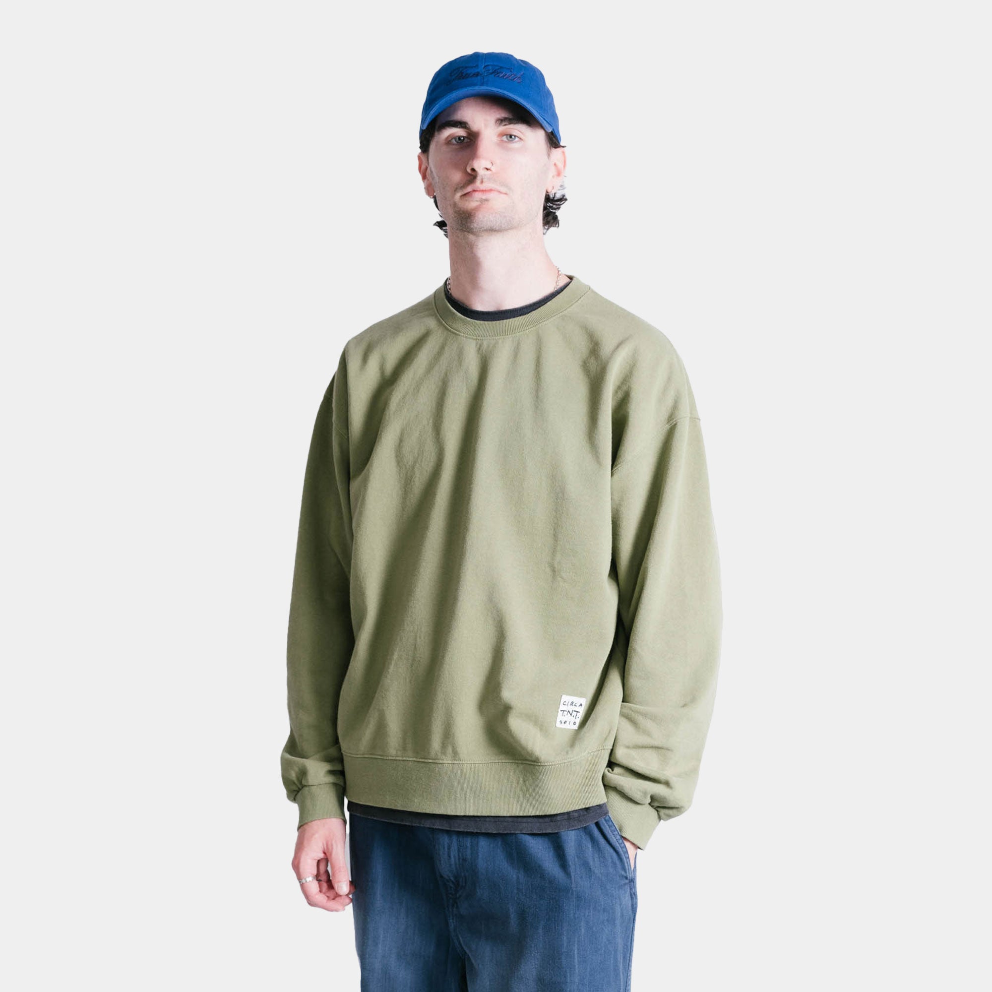 thisisneverthat TNT Faded Crewneck - Moss