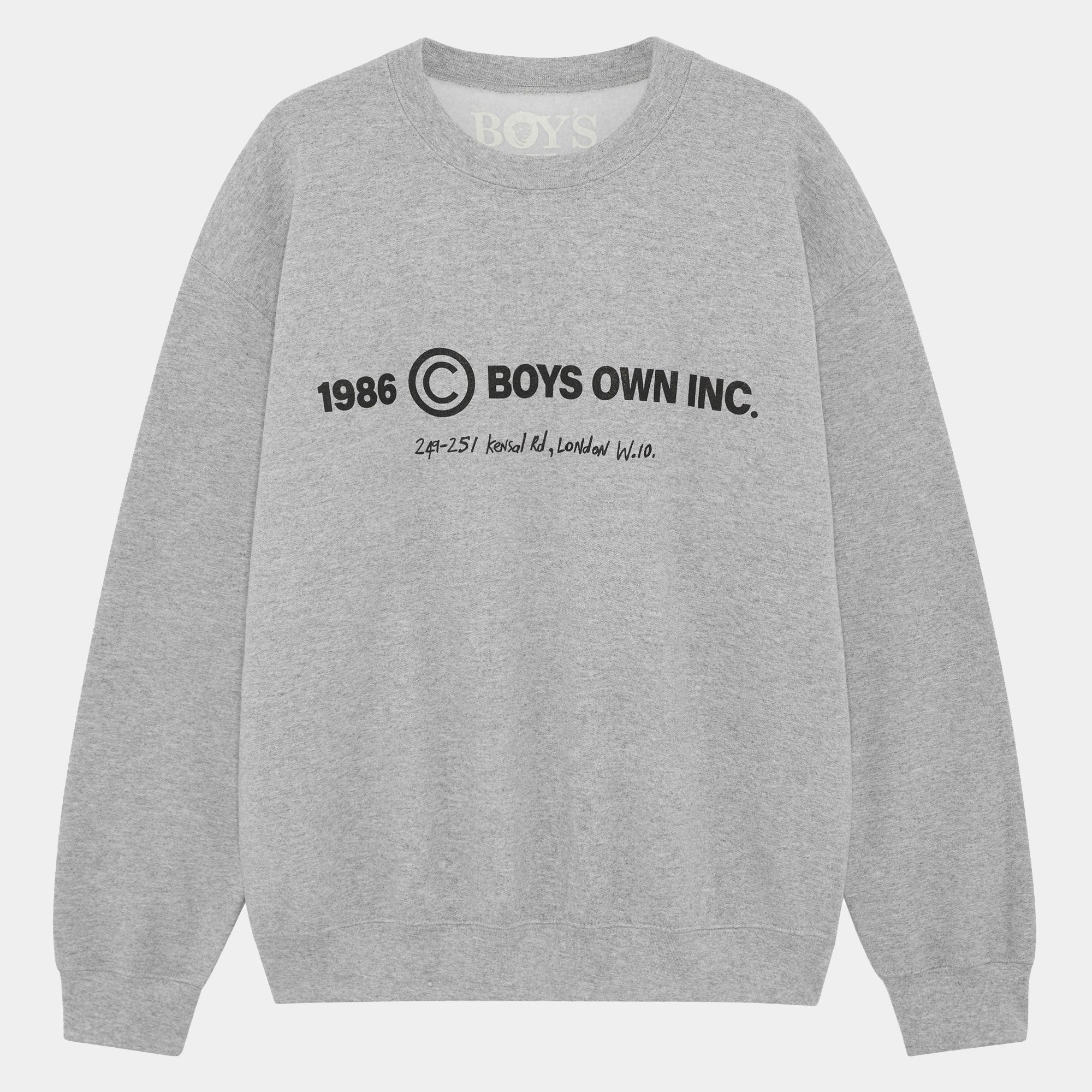 Boy's Own 1986 Boys Own Inc Sweatshirt - Heather Grey