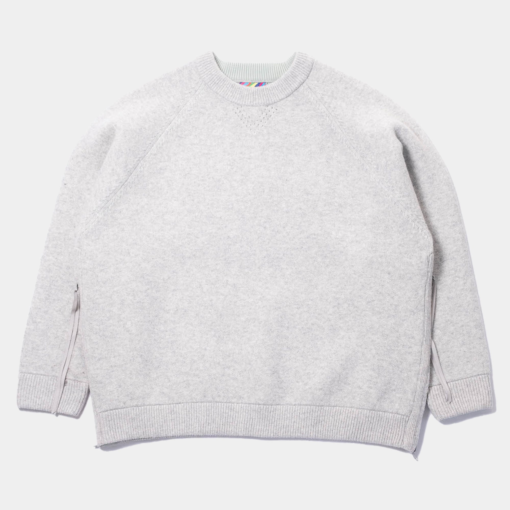 is-ness Ventilation Knitted Crew - Grey