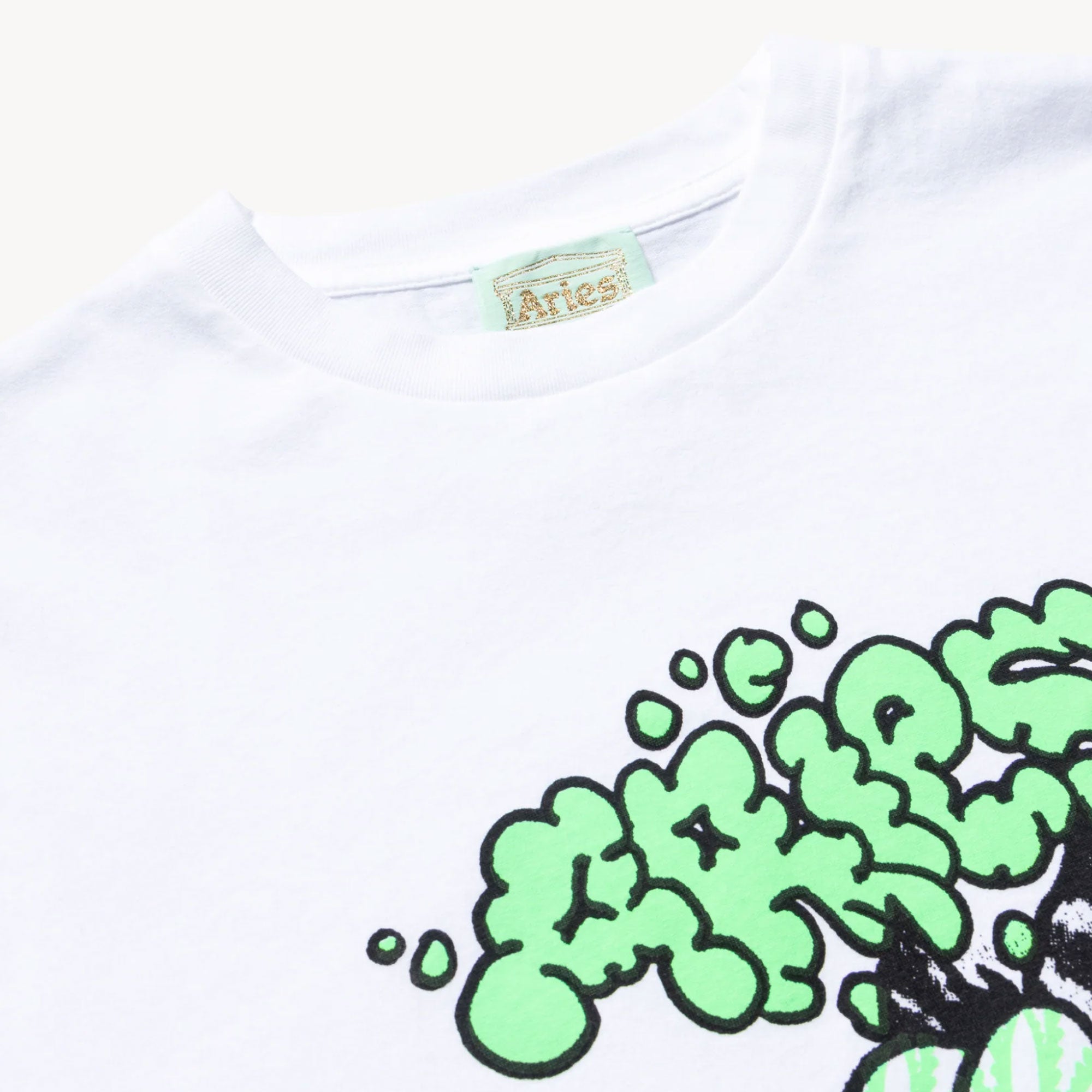 Aries Stoned Cat SS Tee - White