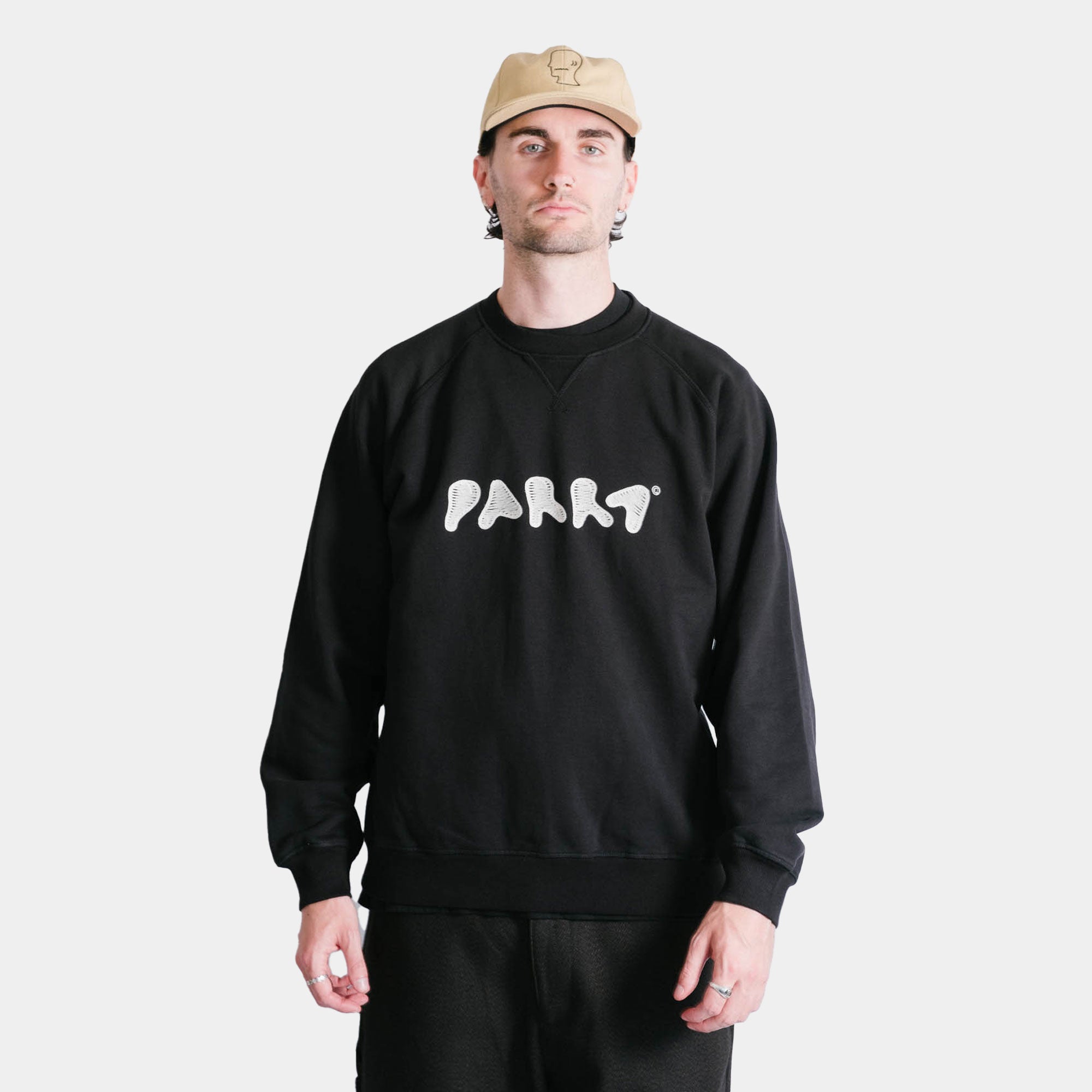 By Parra Blog Logo Crew Neck Sweatshirt - Washed Black