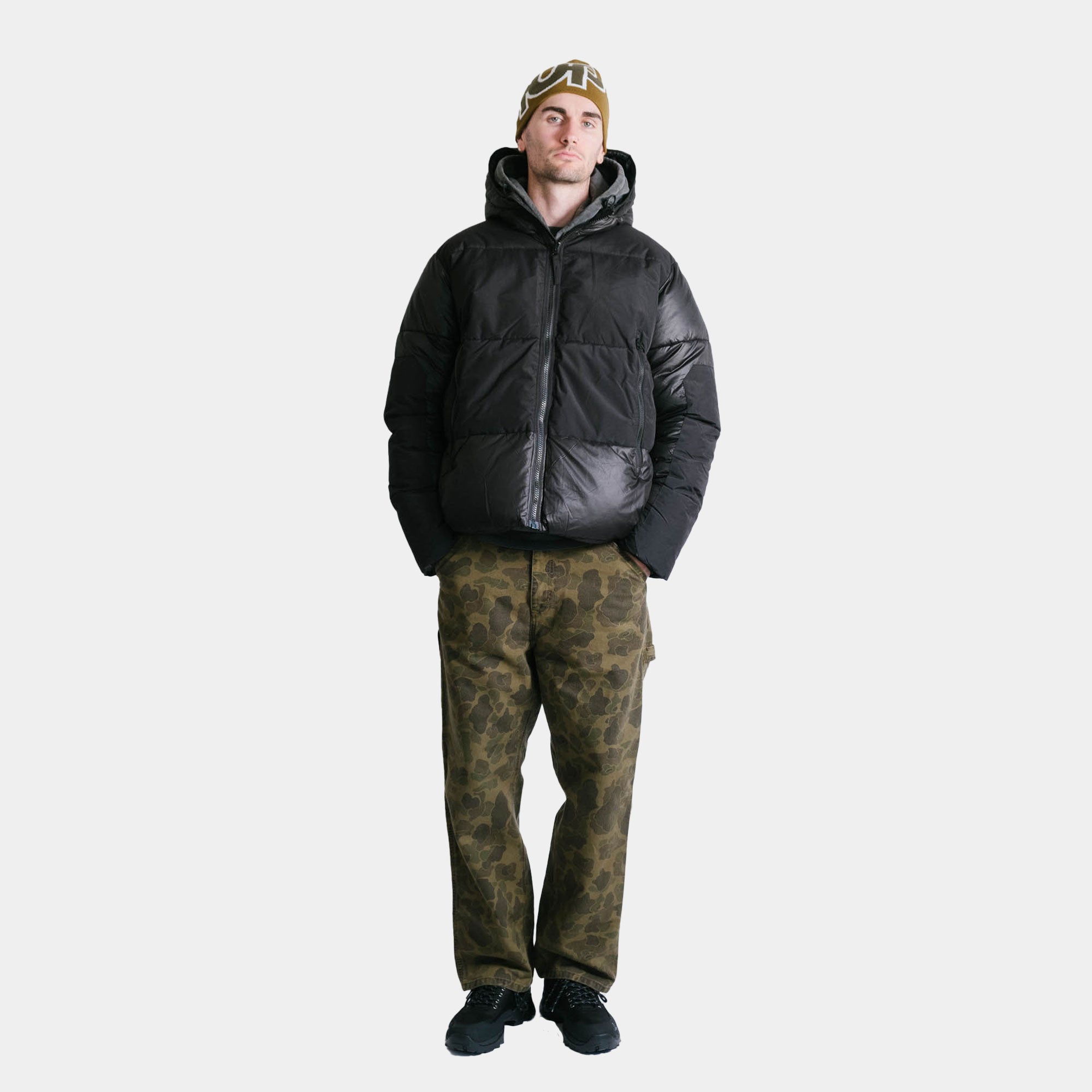 Pop Trading Company Puffer Jacket - Black