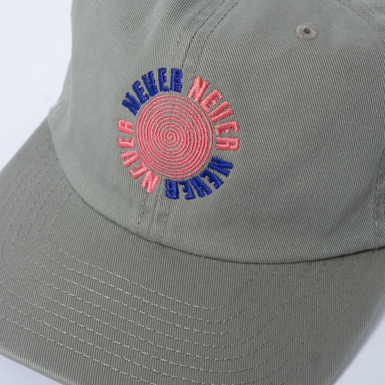 Never Never Spiral 6 Panel Hat - Washed Grey