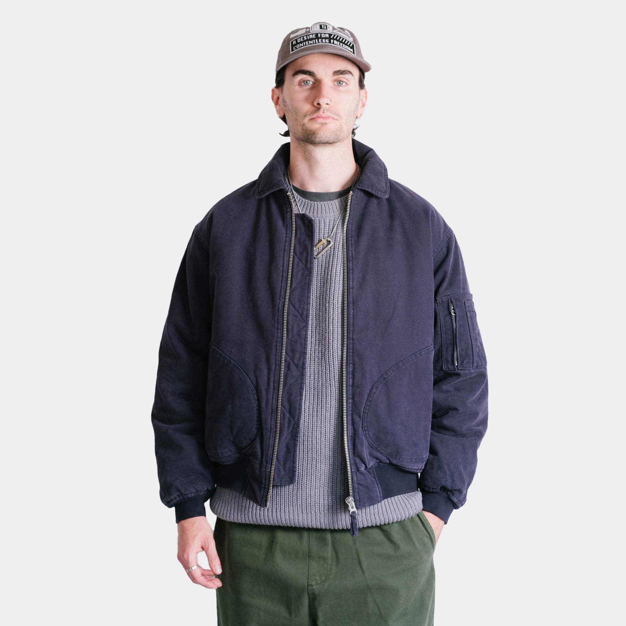 Pop Trading Company Flight Jacket - Navy