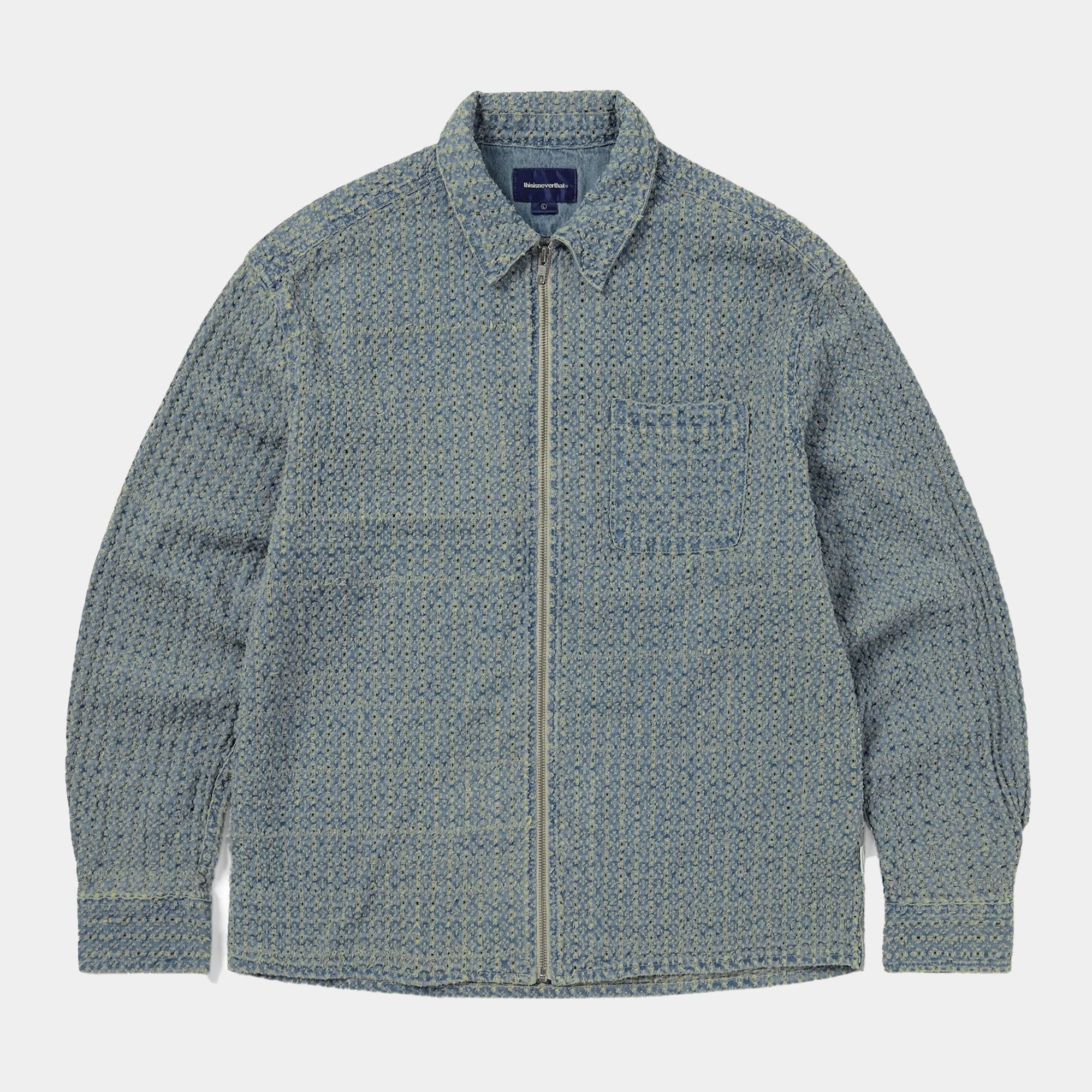 thisisneverthat Damaged Denim Shirt - Washed Blue