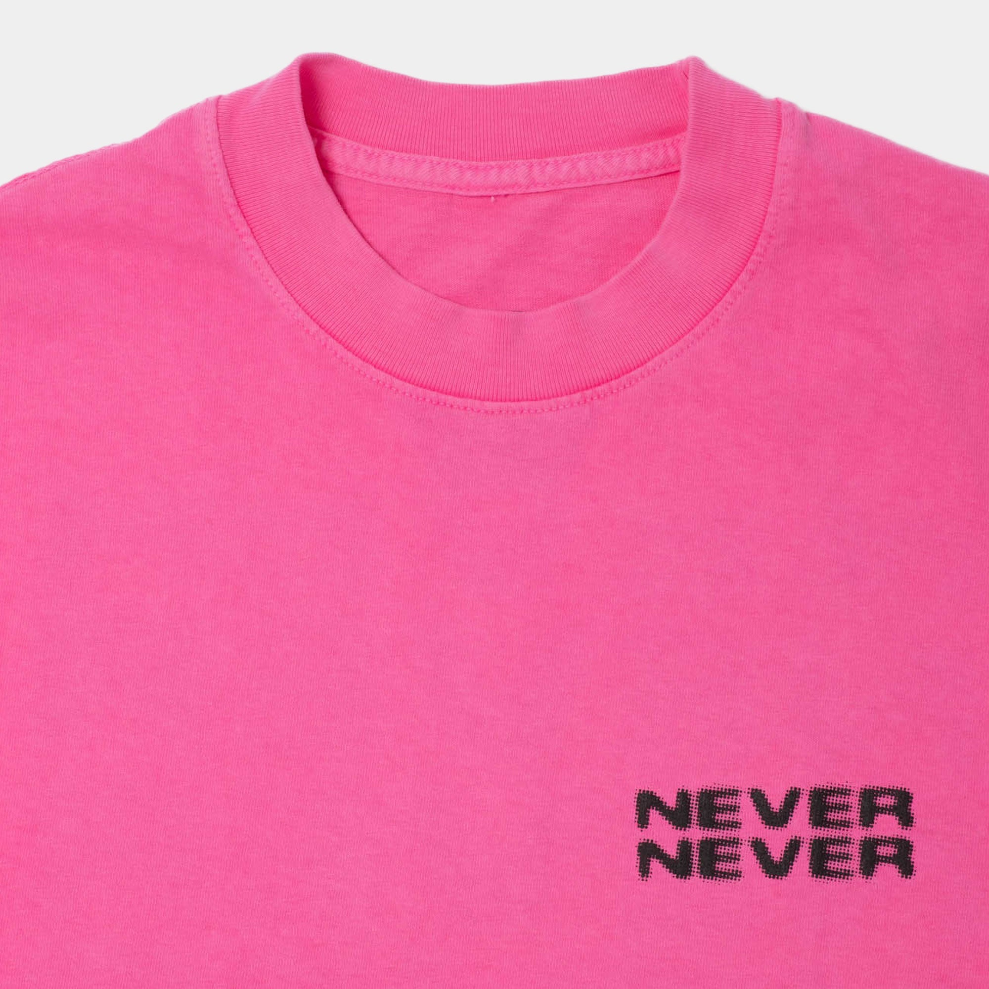 Never Never Halftone Stack Tee - Deep Pink