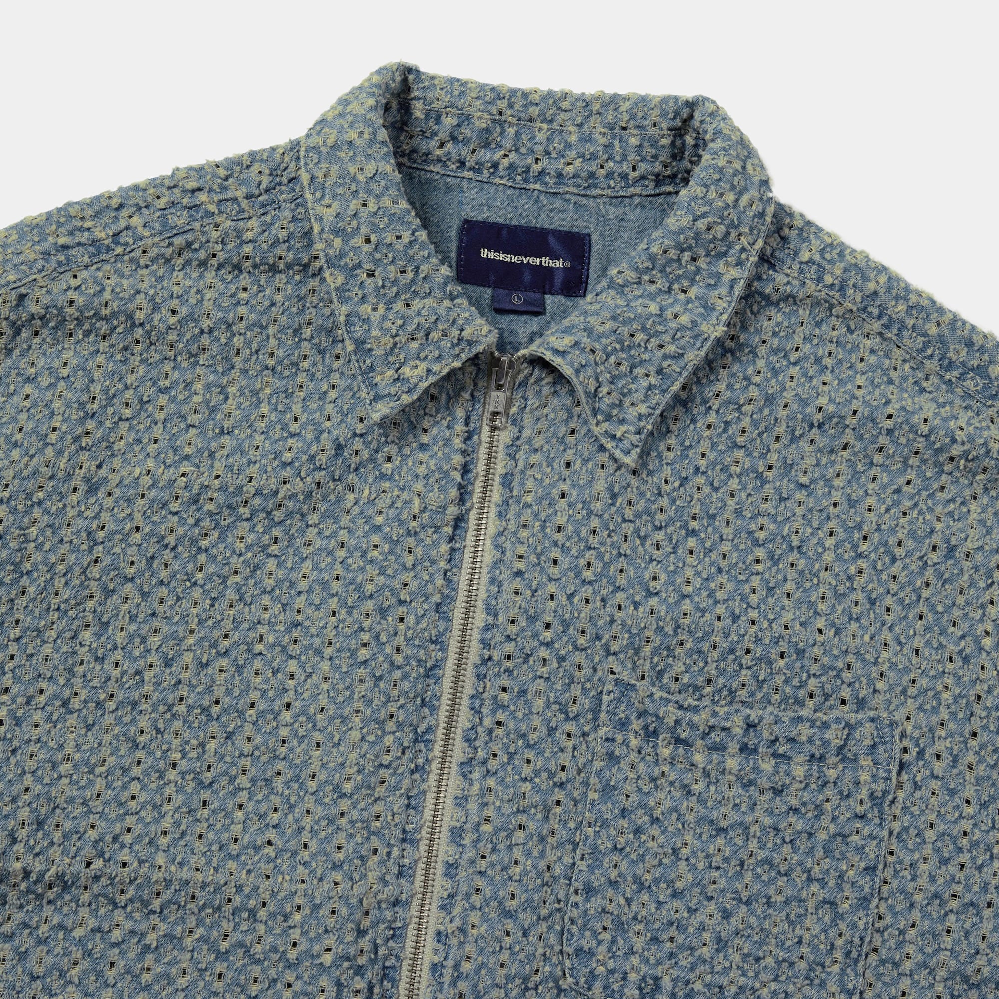 thisisneverthat Damaged Denim Shirt - Washed Blue