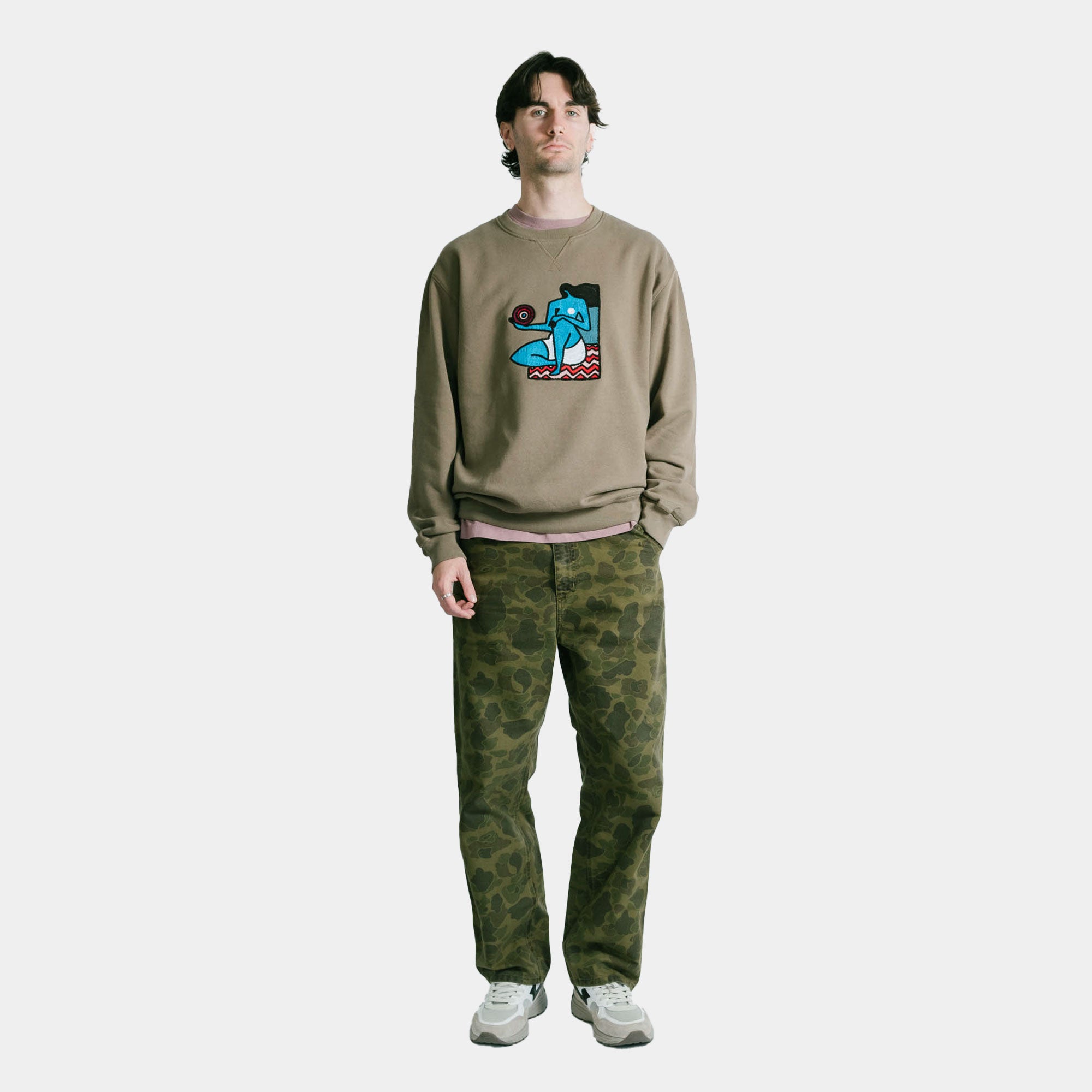 By Parra Future Visions Crew Neck Sweatshirt - Stone Grey