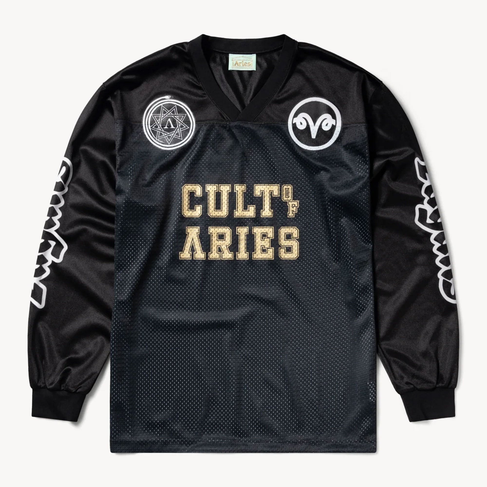 Aries Cult Leader Airtex LS Tee - Black