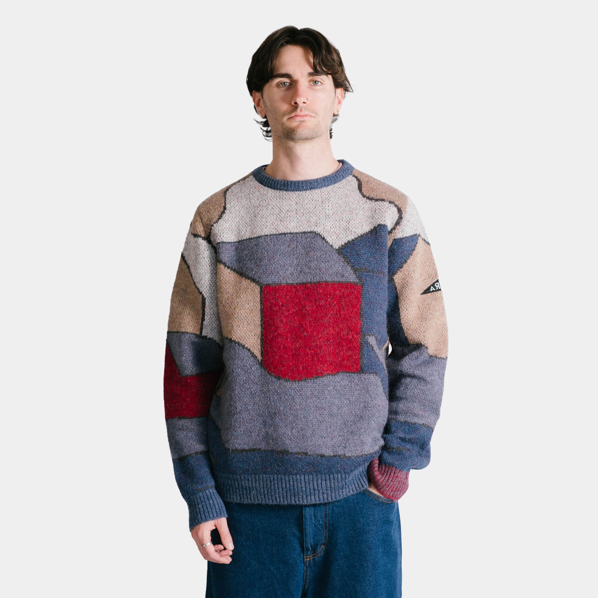 By Parra Your Street Knitted Pullover - Blue