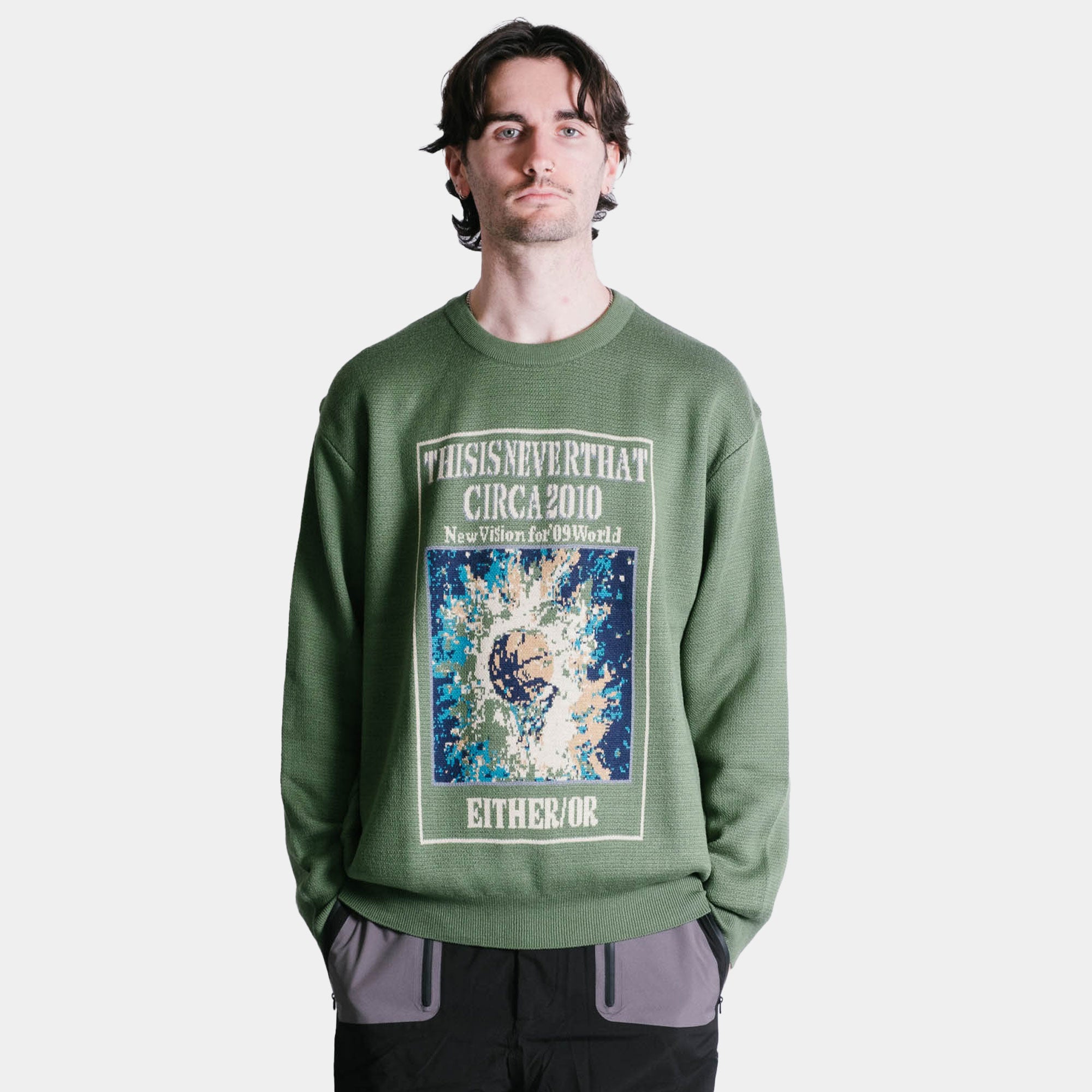 thisisneverthat Basketball Hoop Knit Sweater - Green