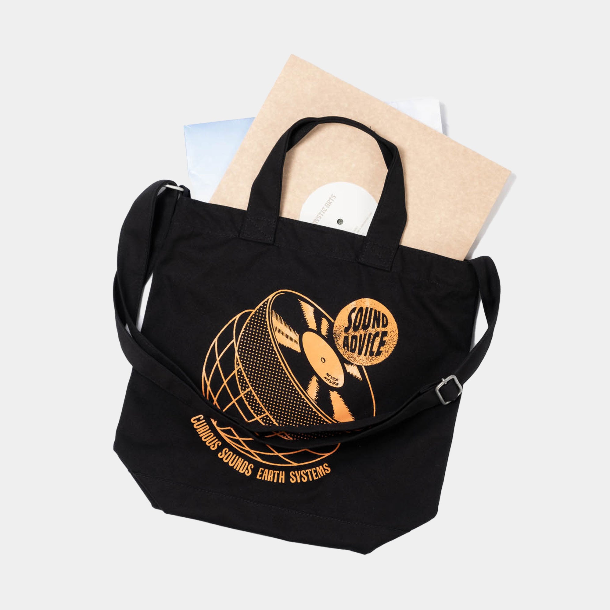 Never Never/Sound Advice Record Bag - Black