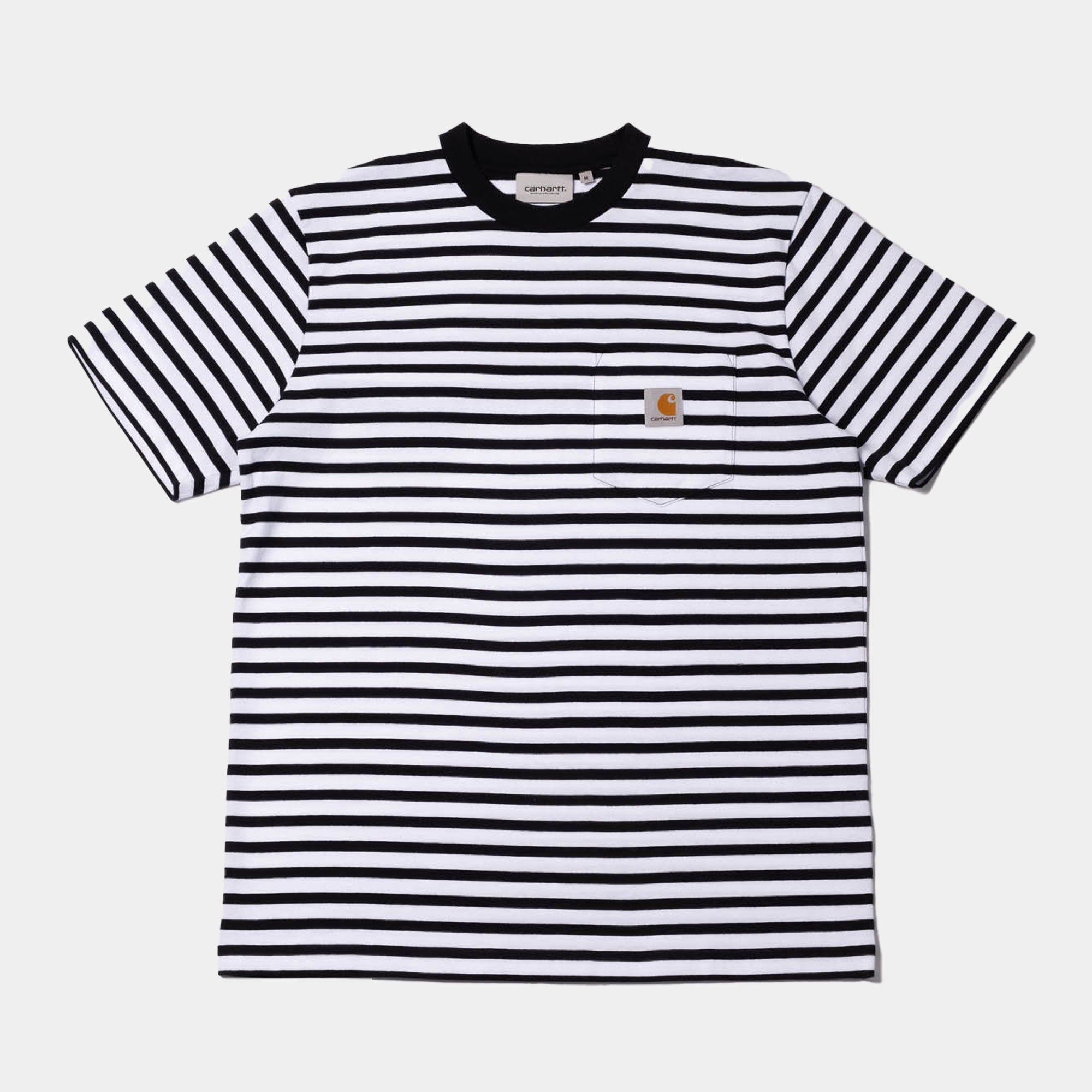 Carhartt WIP Seidler Stripe Pocket T-Shirt - Black/White