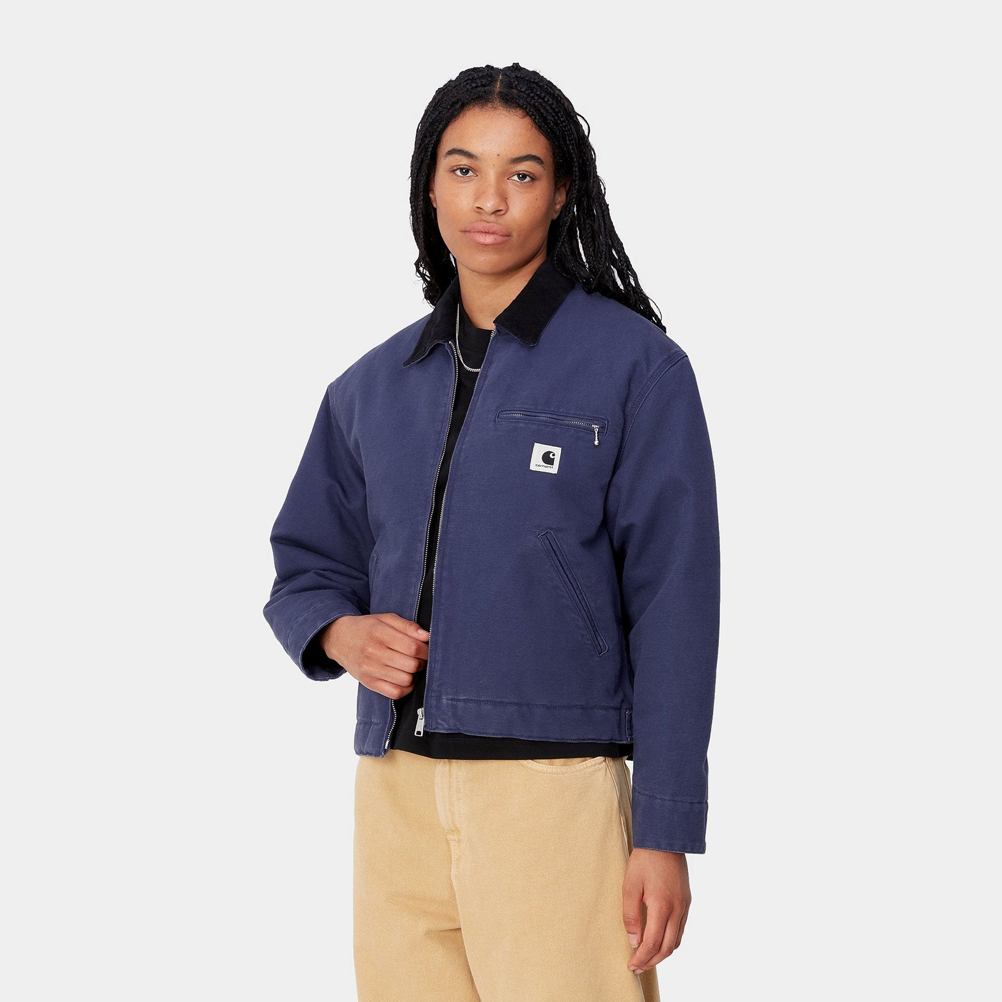 Carhartt WIP Women's OG Detroit Jacket - Aura/Black Rinsed