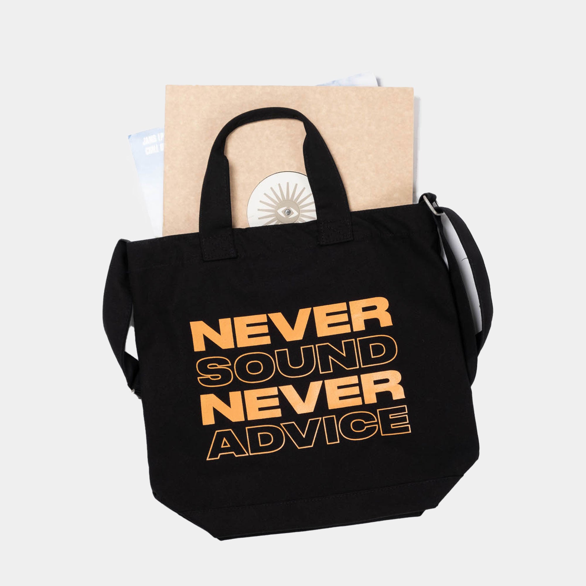 Never Never/Sound Advice Record Bag - Black