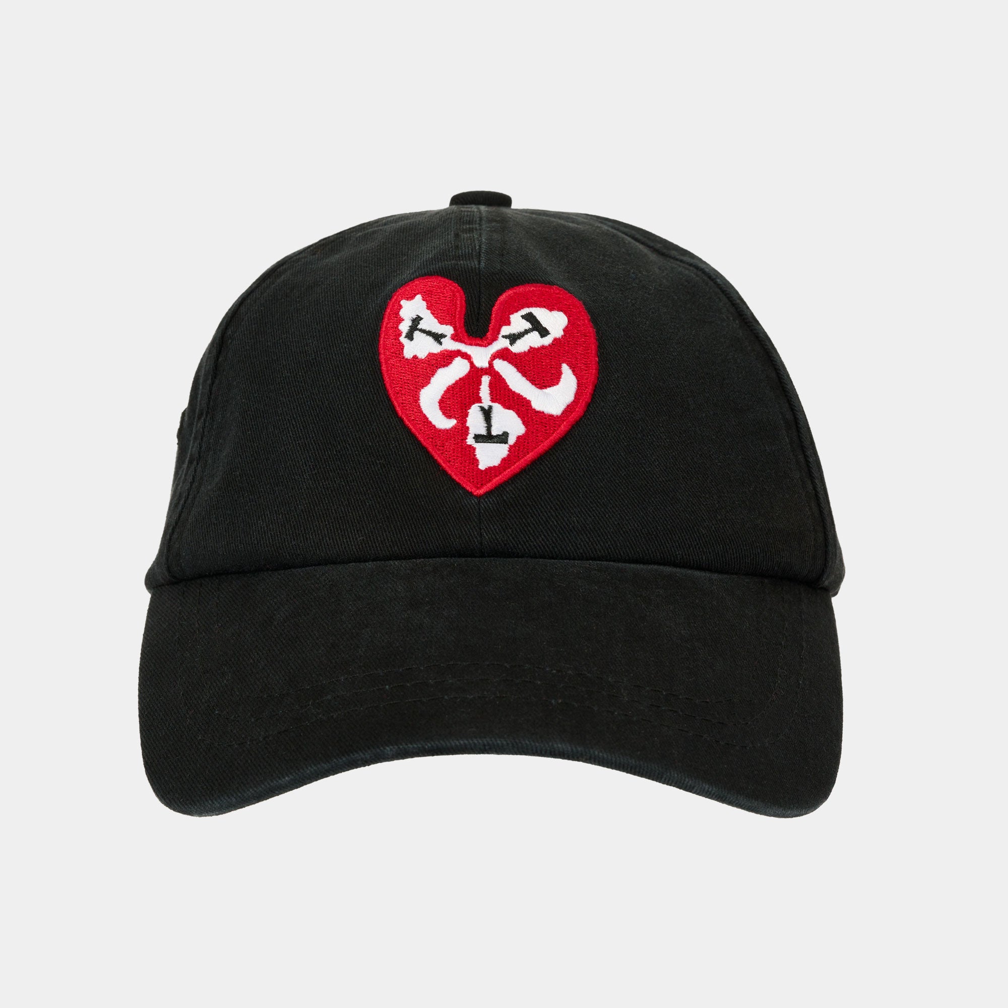 The Trilogy Tapes Heart 6 Panel Cap - Black