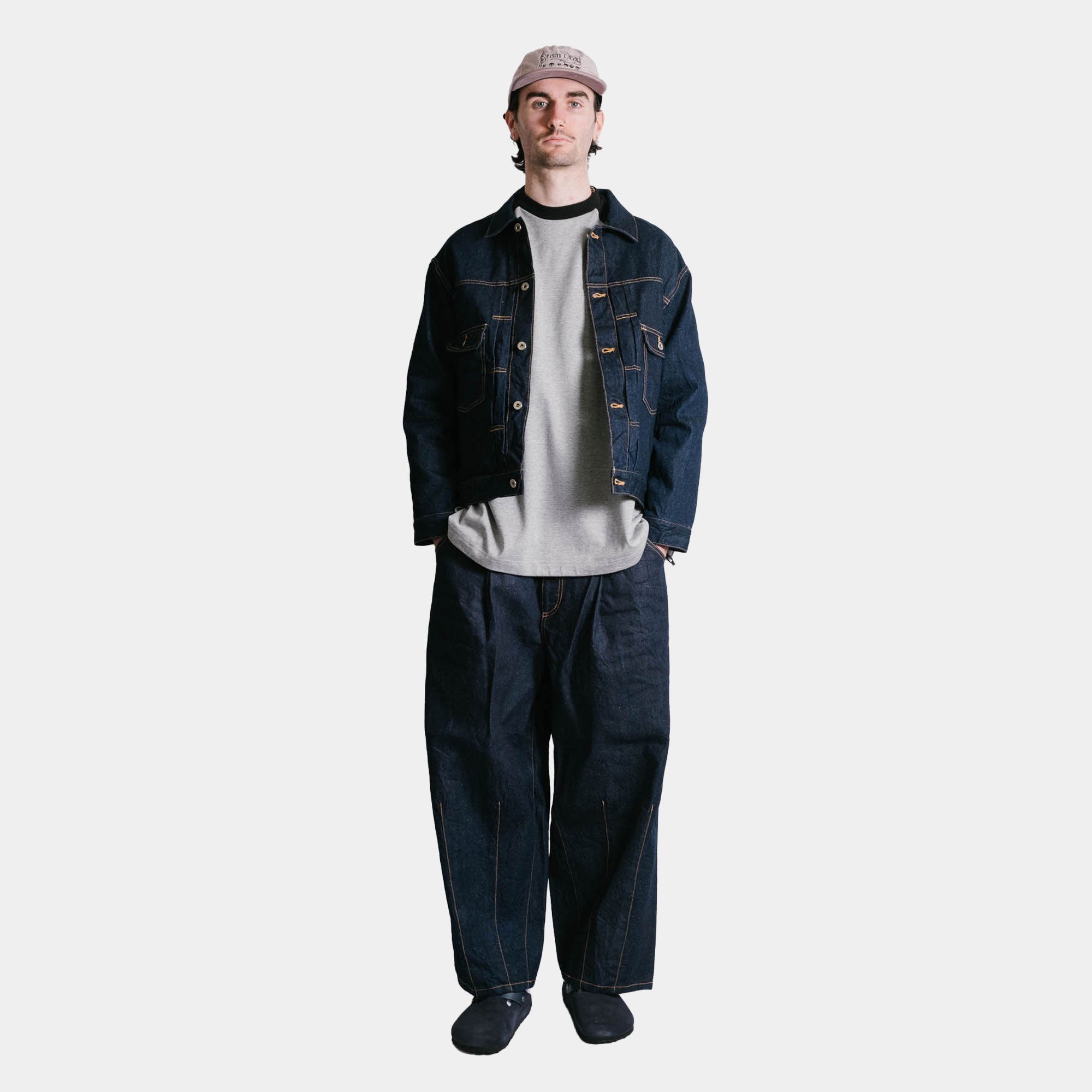 is-ness Silk Denim 5PK Balloon Pants - Indigo