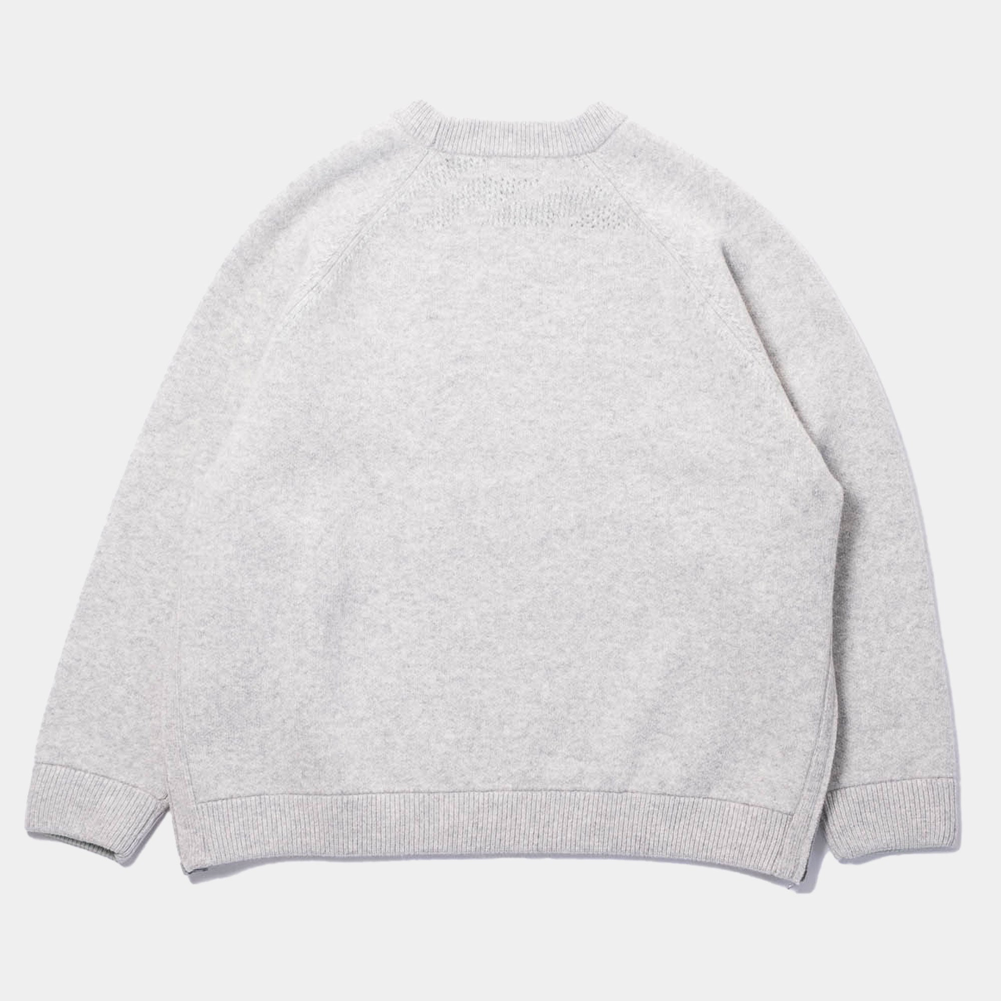 is-ness Ventilation Knitted Crew - Grey