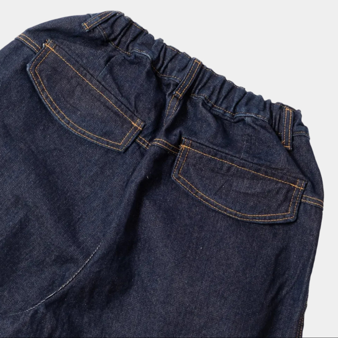 Anglan Rigid Indigo Denim Balloon Pants - Dark Blue