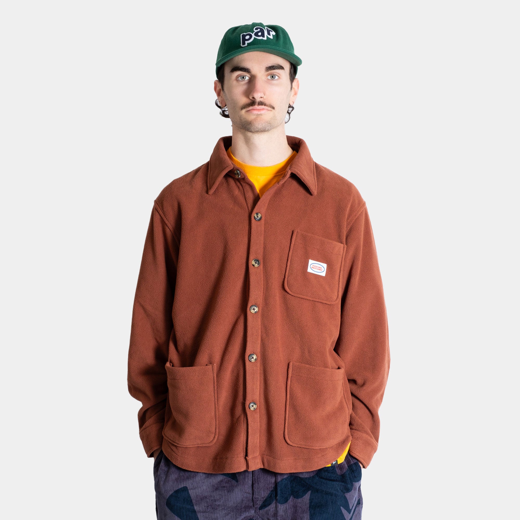 Fucking Awesome Polar Fleece Overshirt - Brown