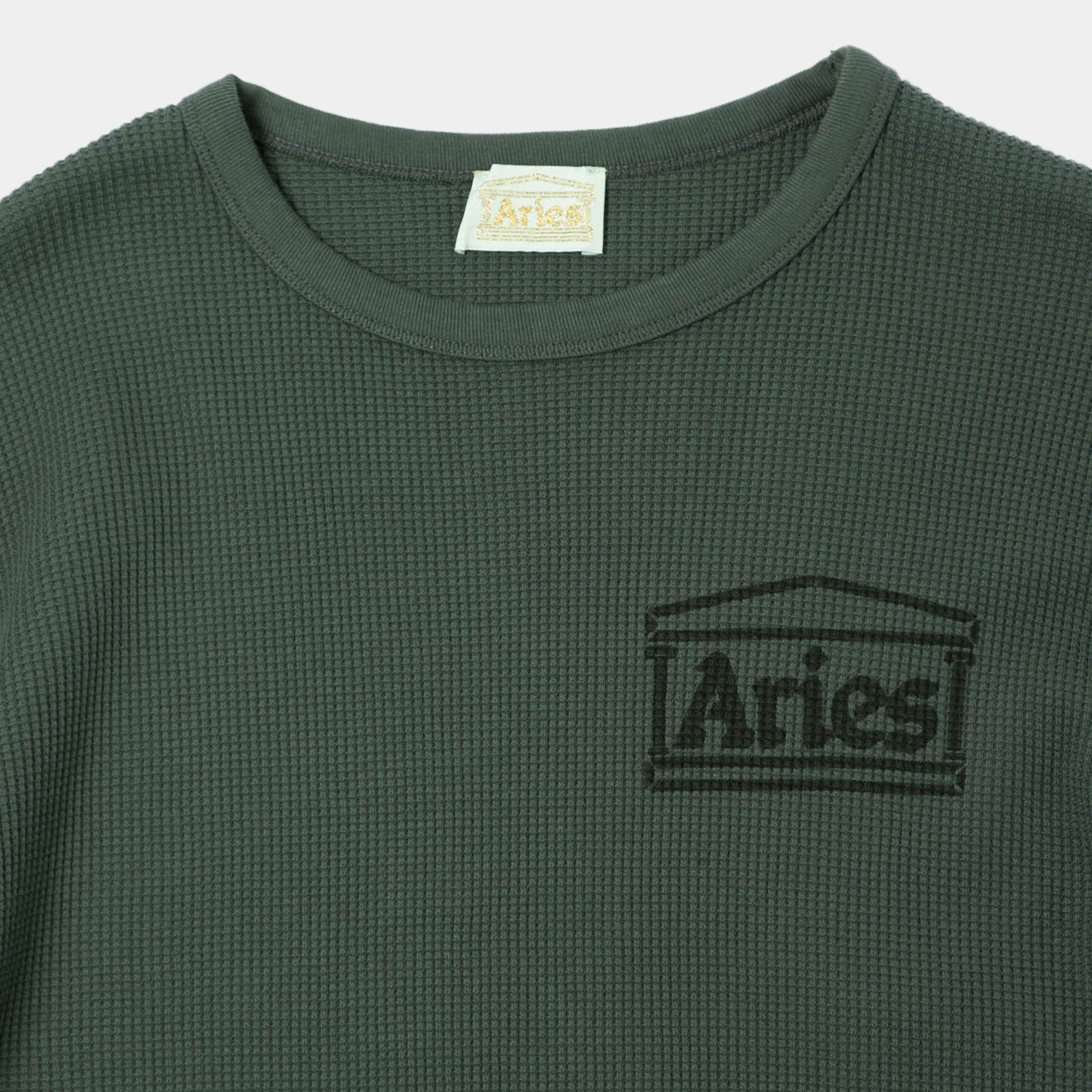 Aries Waffle LS Tee - Dark Olive