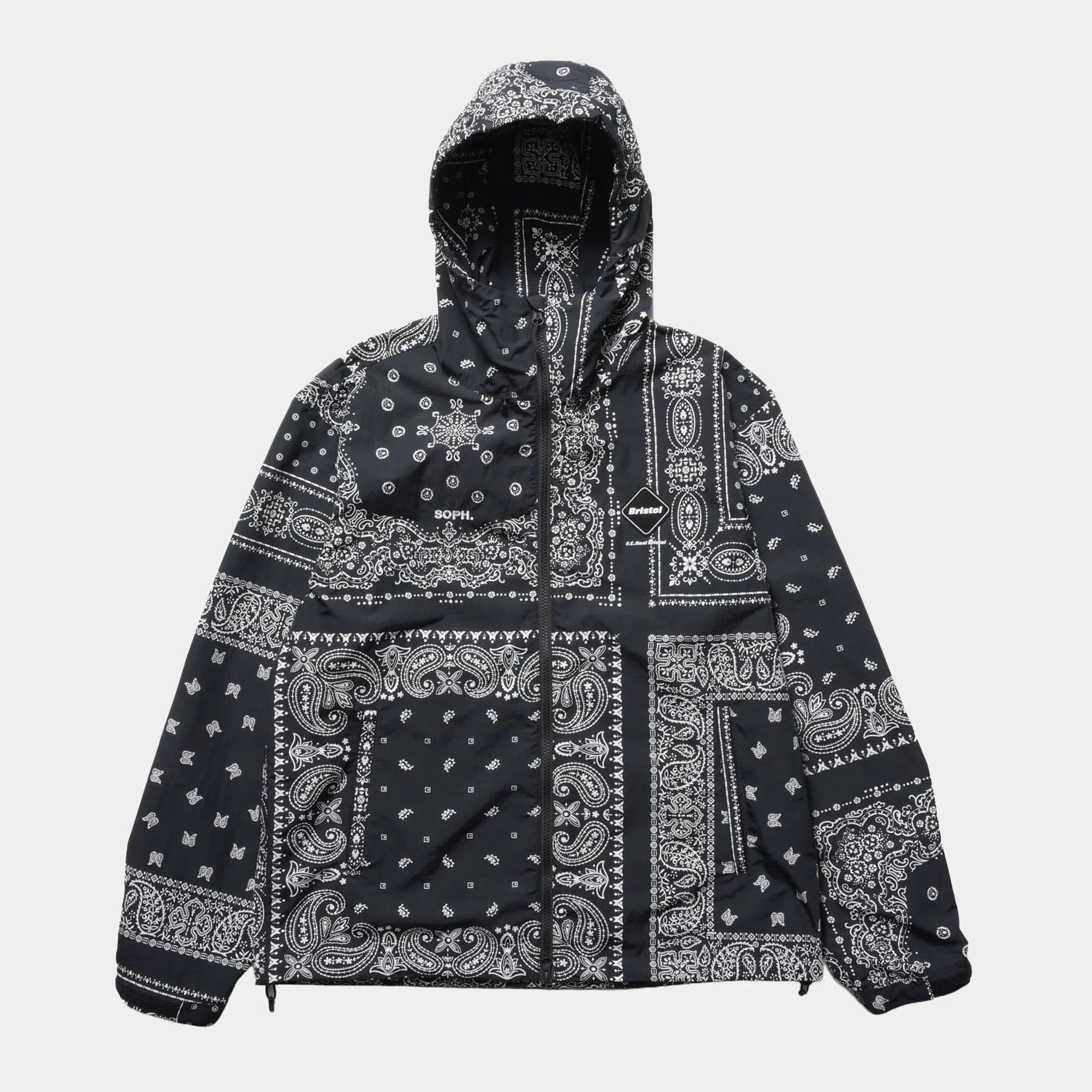 F.C.Real Bristol Bandana Nylon Hooded Blouson Jacket - Black