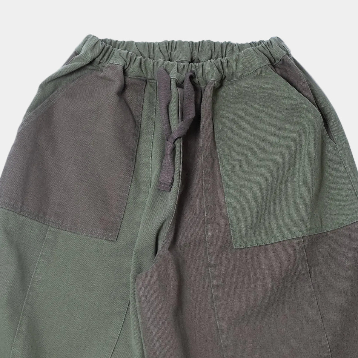 Anglan Panel Mix Balloon Balloon Pants - Khaki