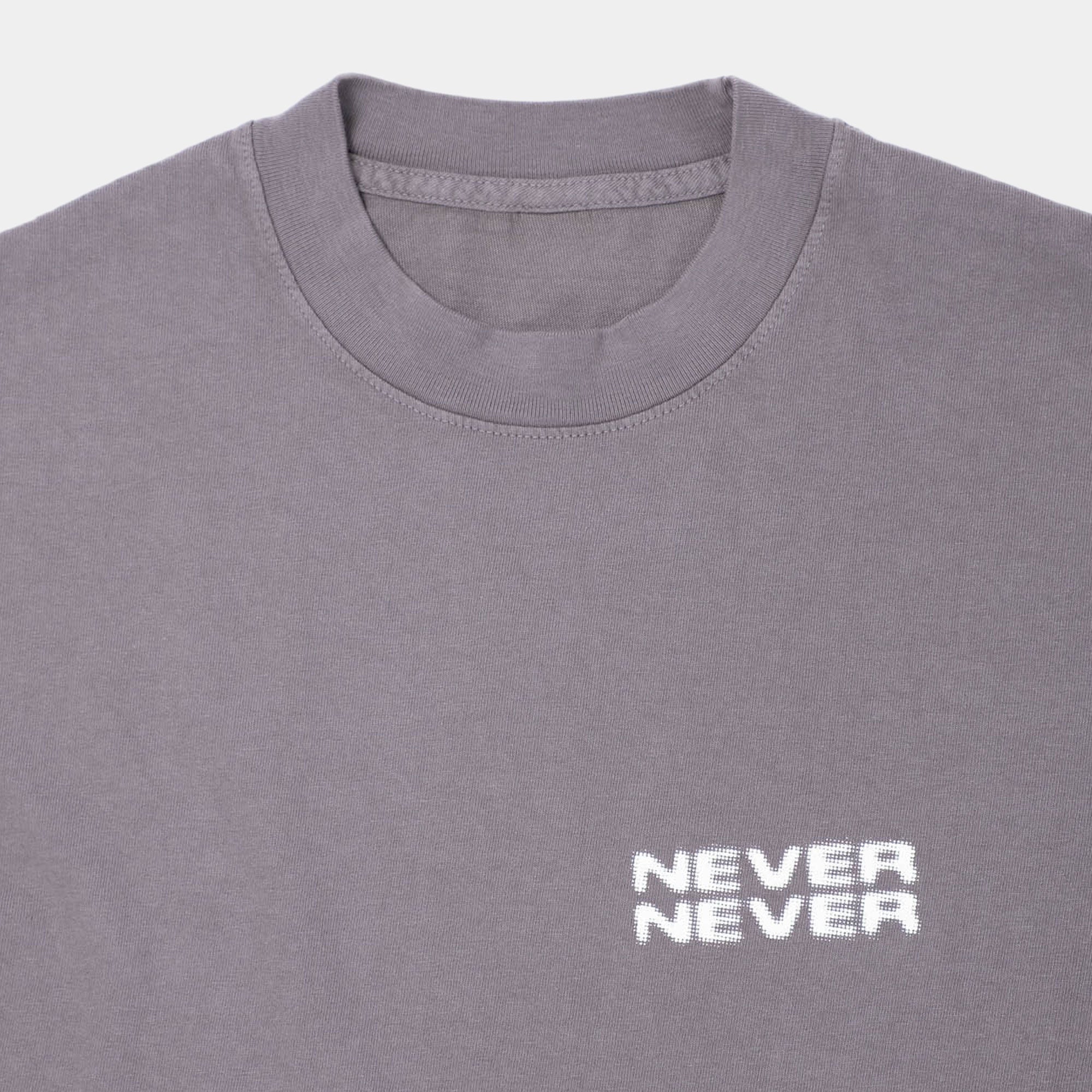 Never Never Halftone Stack Tee - Smoke Grey