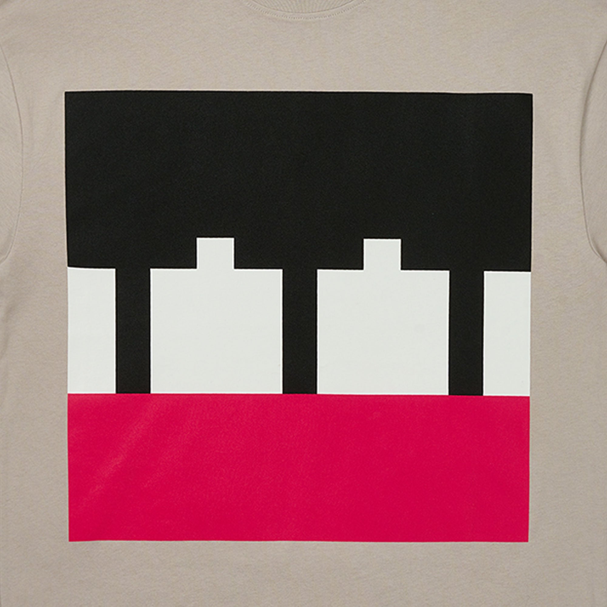 The Trilogy Tapes Block T-Shirt - Grey/White/Ruby