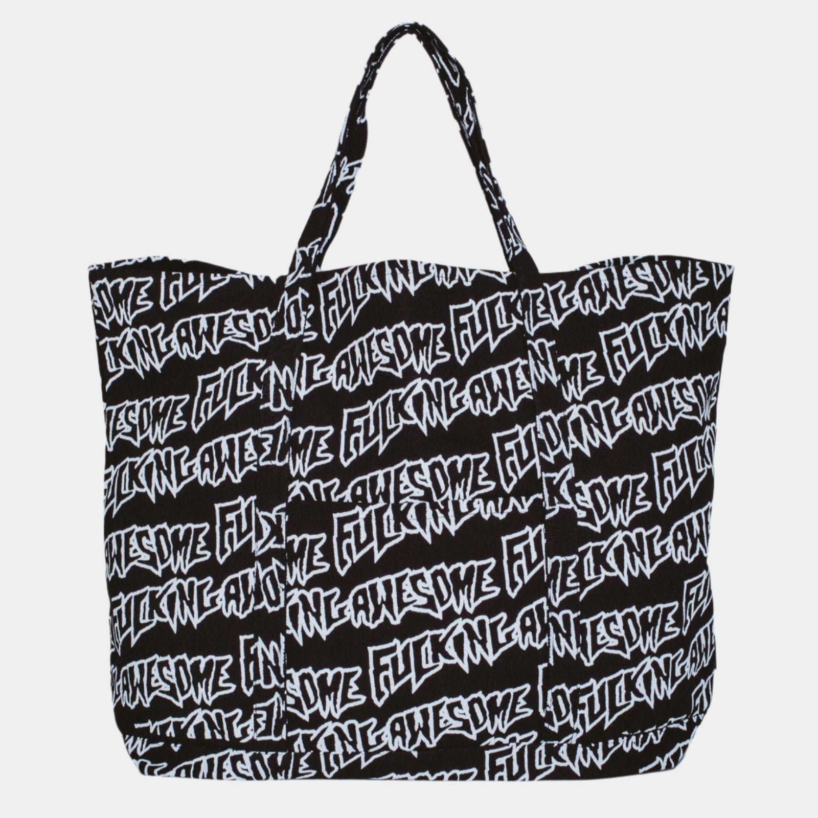Fucking Awesome AOP Stamp Logo Tote Bag - Black/White