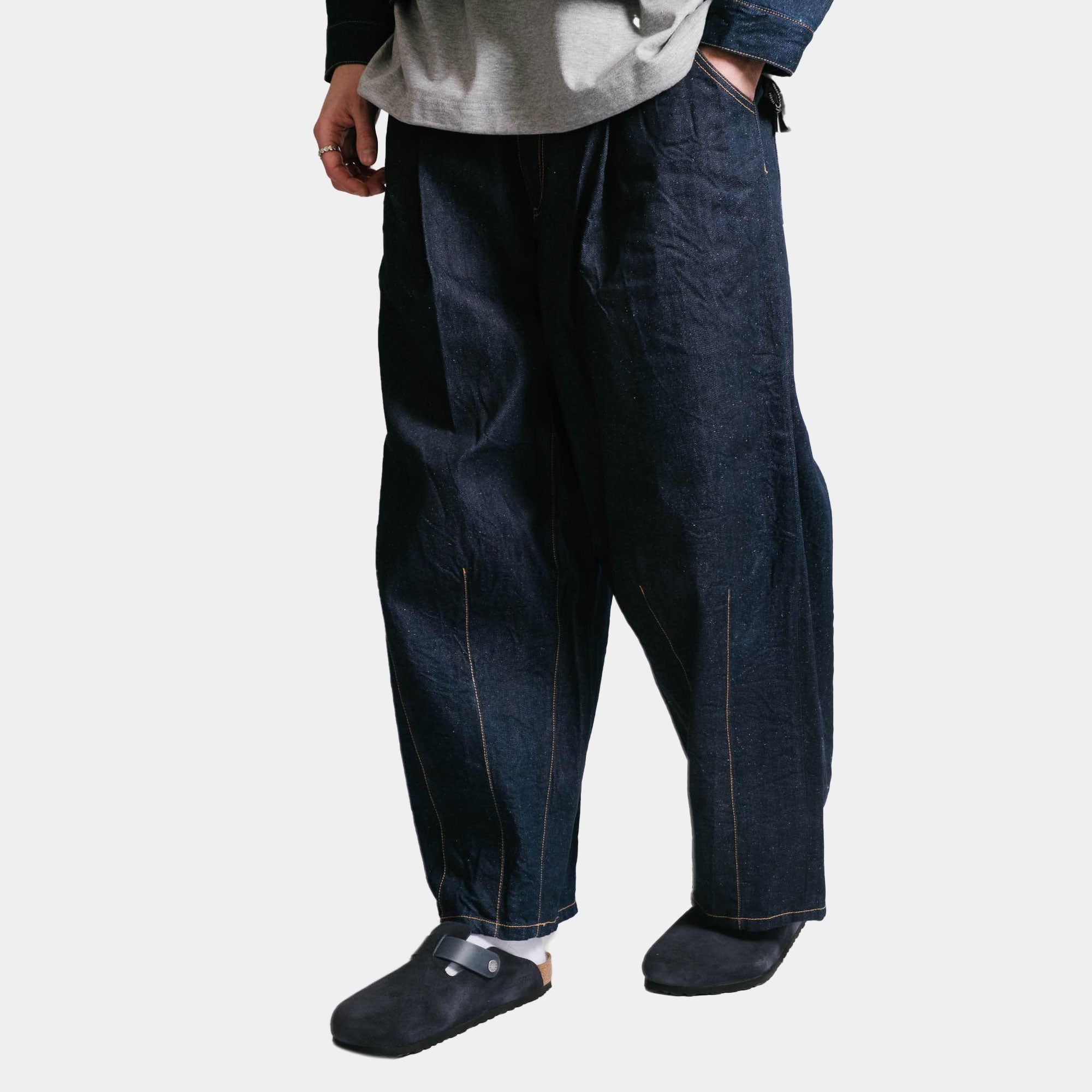 is-ness Silk Denim 5PK Balloon Pants - Indigo