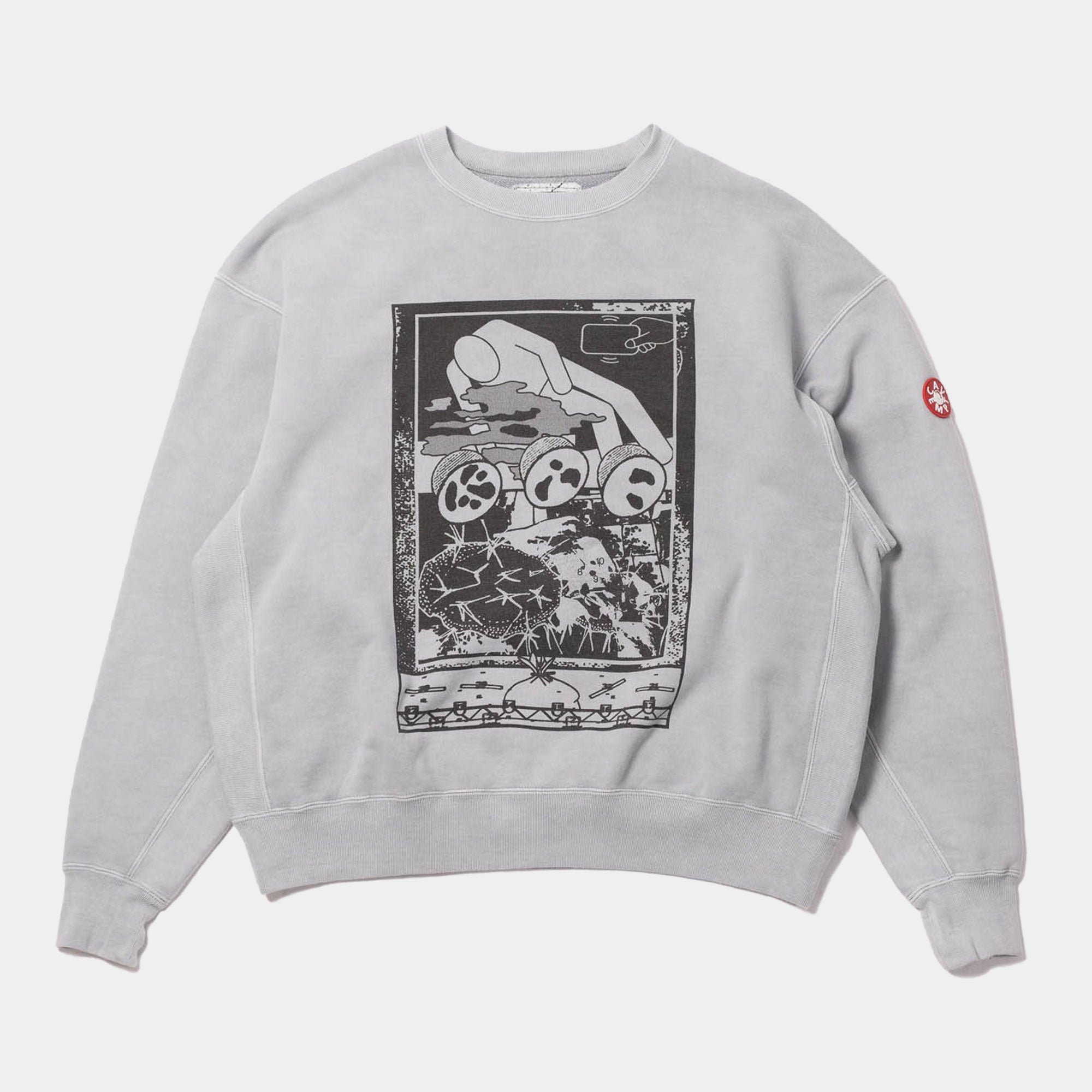 Cav Empt Overdye FK MindfulnessBlock Crew Neck Sweater - Grey