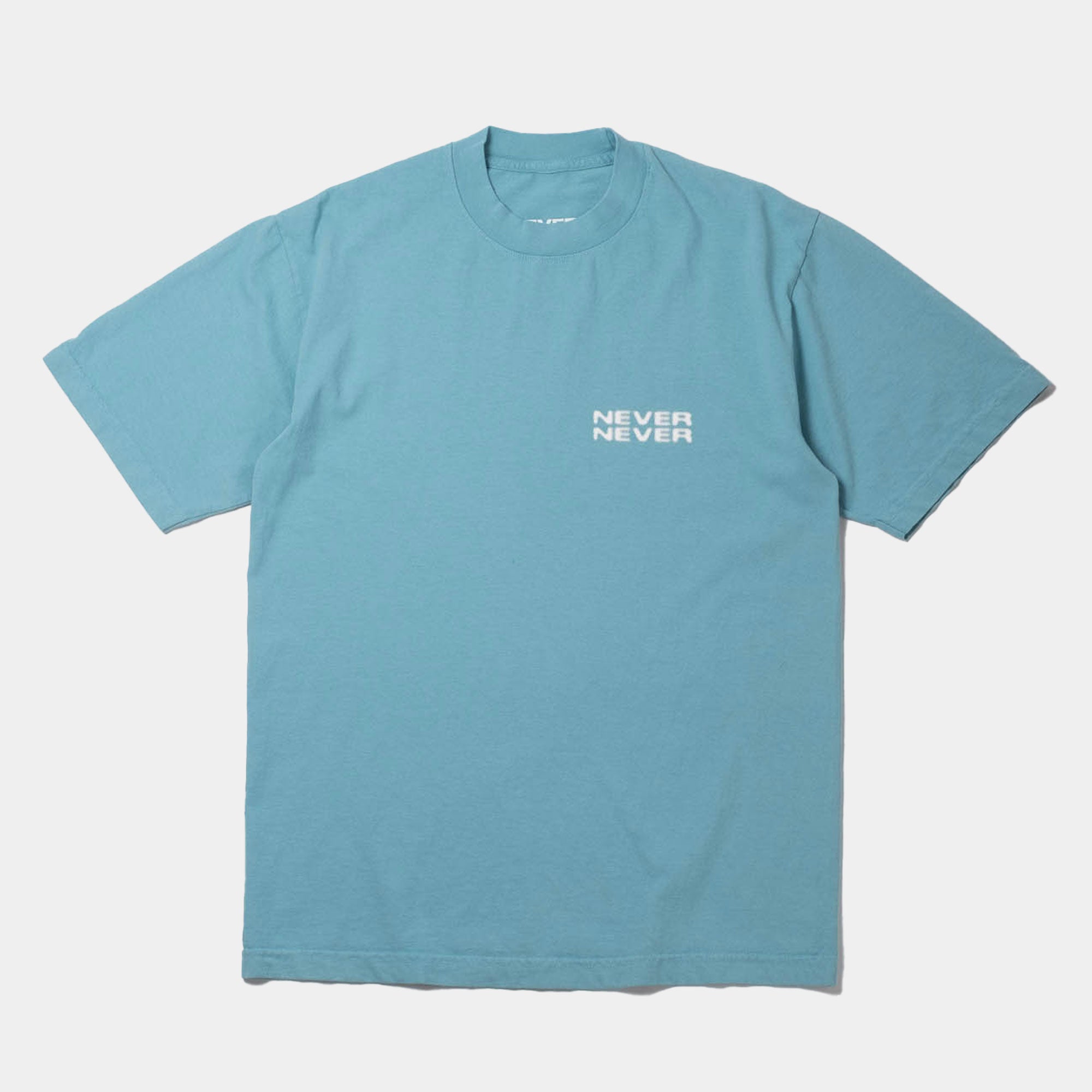 Never Never Halftone Stack Tee - Coral Blue