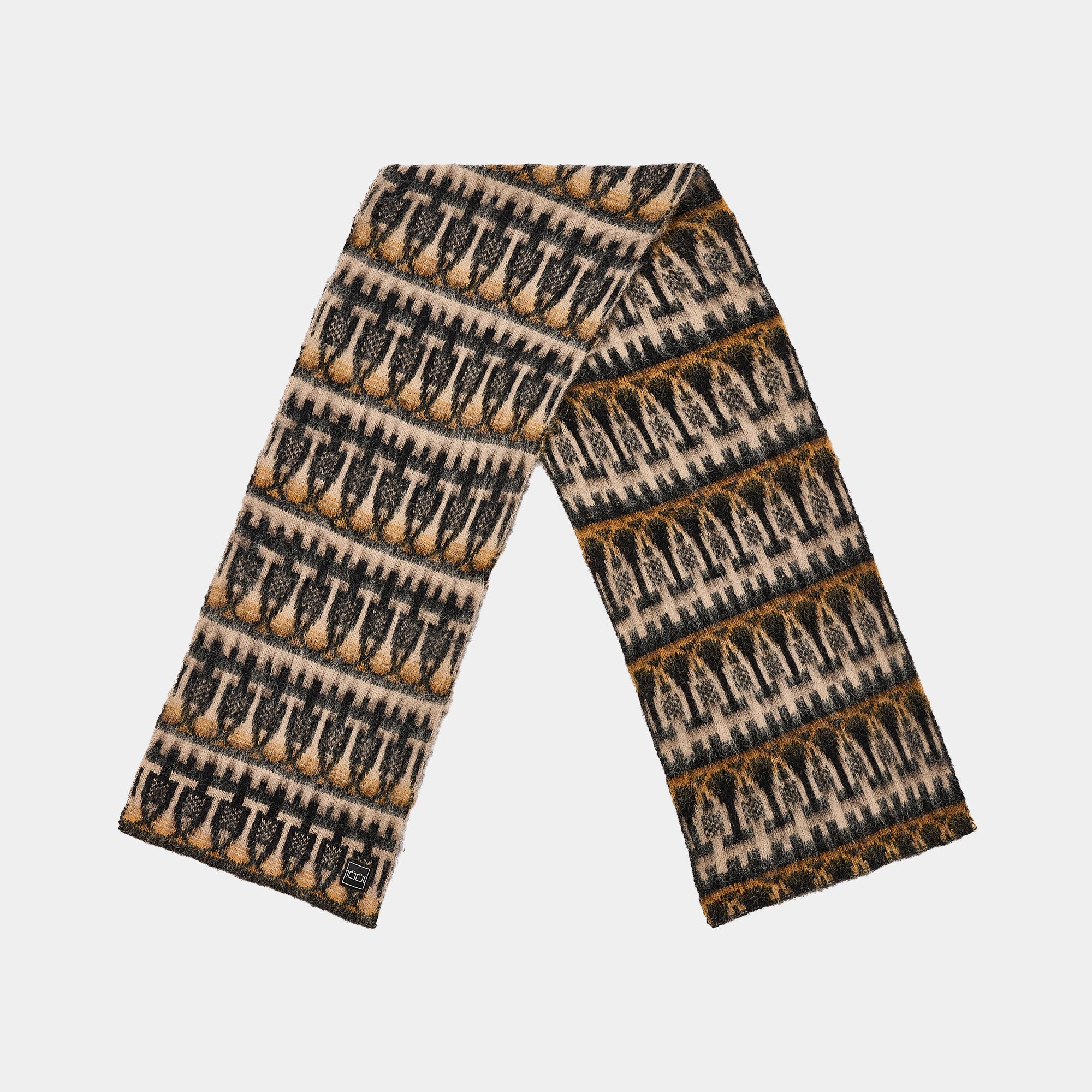 The Trilogy Tapes TTT Mohair Knitted Repeat Scarf - Multi