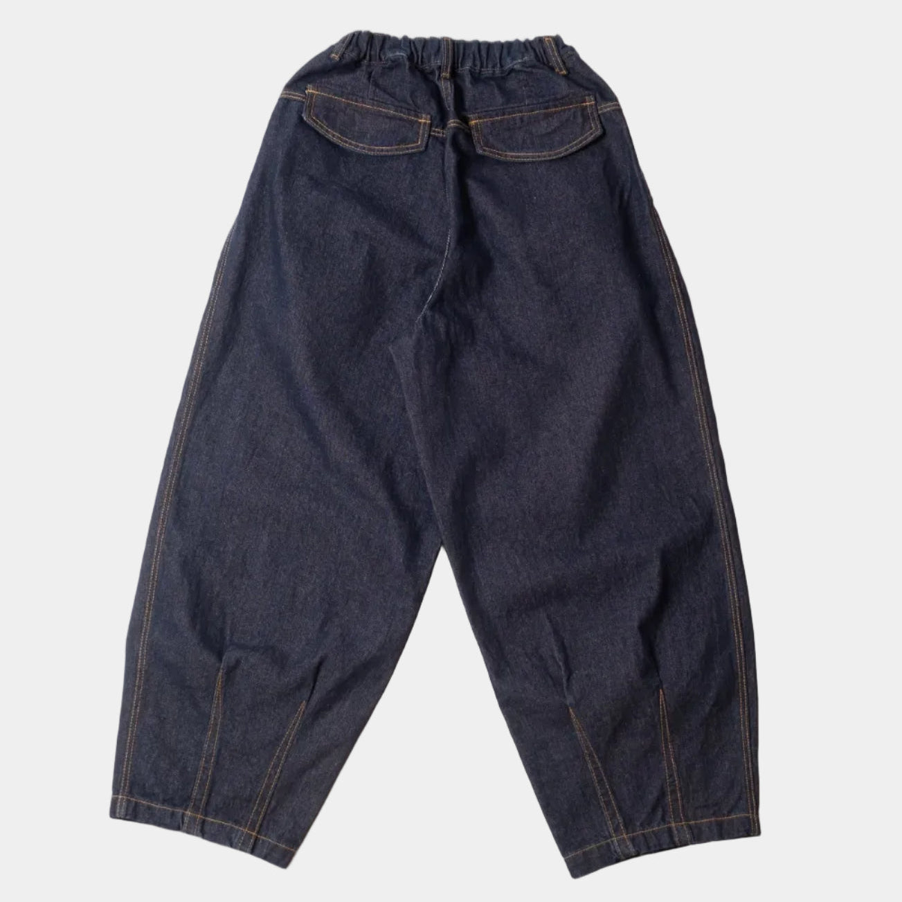 Anglan Rigid Indigo Denim Balloon Pants - Dark Blue
