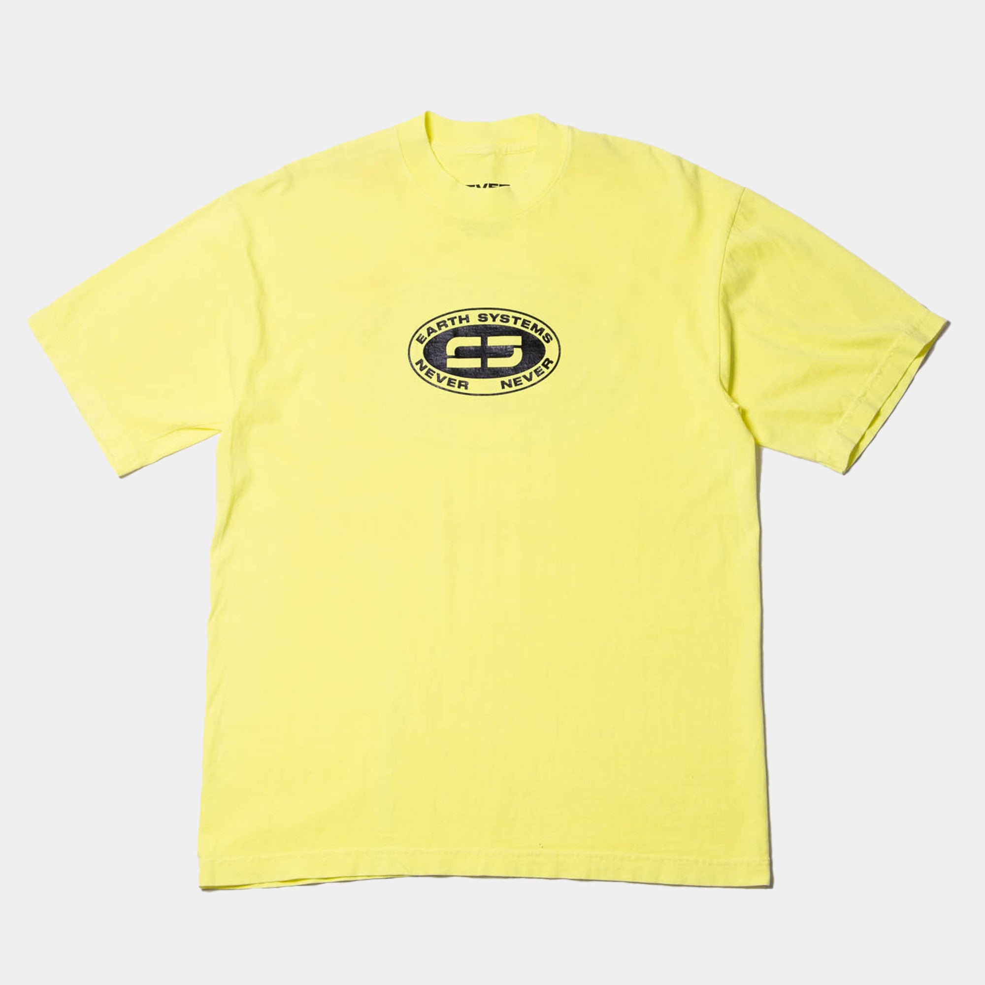 Never Never Earth Systems Tee - Neon Yellow