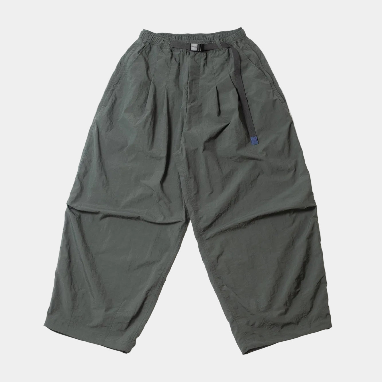 Anglan Nylon Tuck Belt String Balloon Pants - Green
