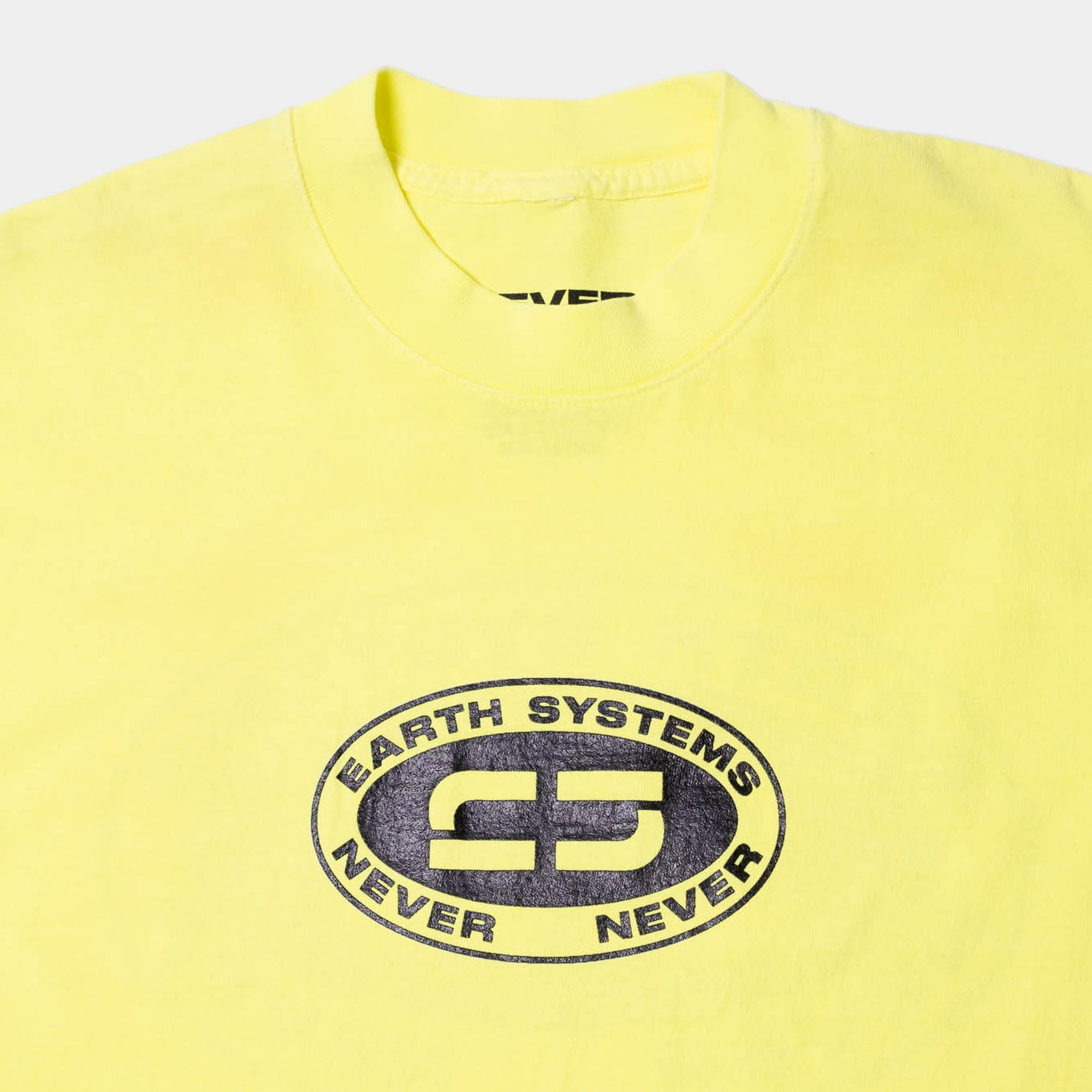 Never Never Earth Systems Tee - Neon Yellow