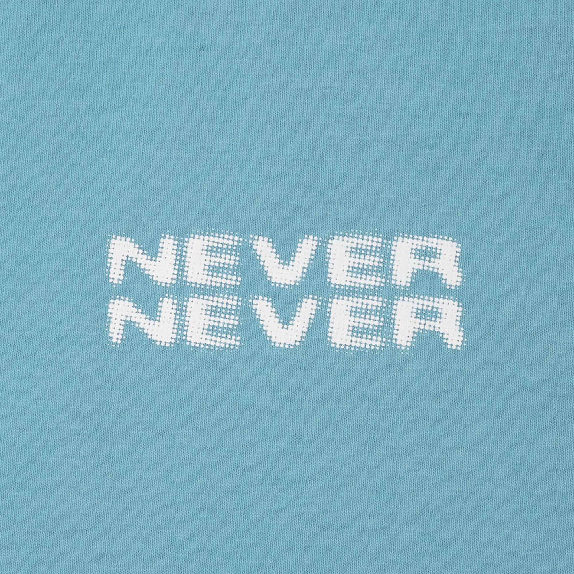 Never Never Halftone Stack Tee - Coral Blue