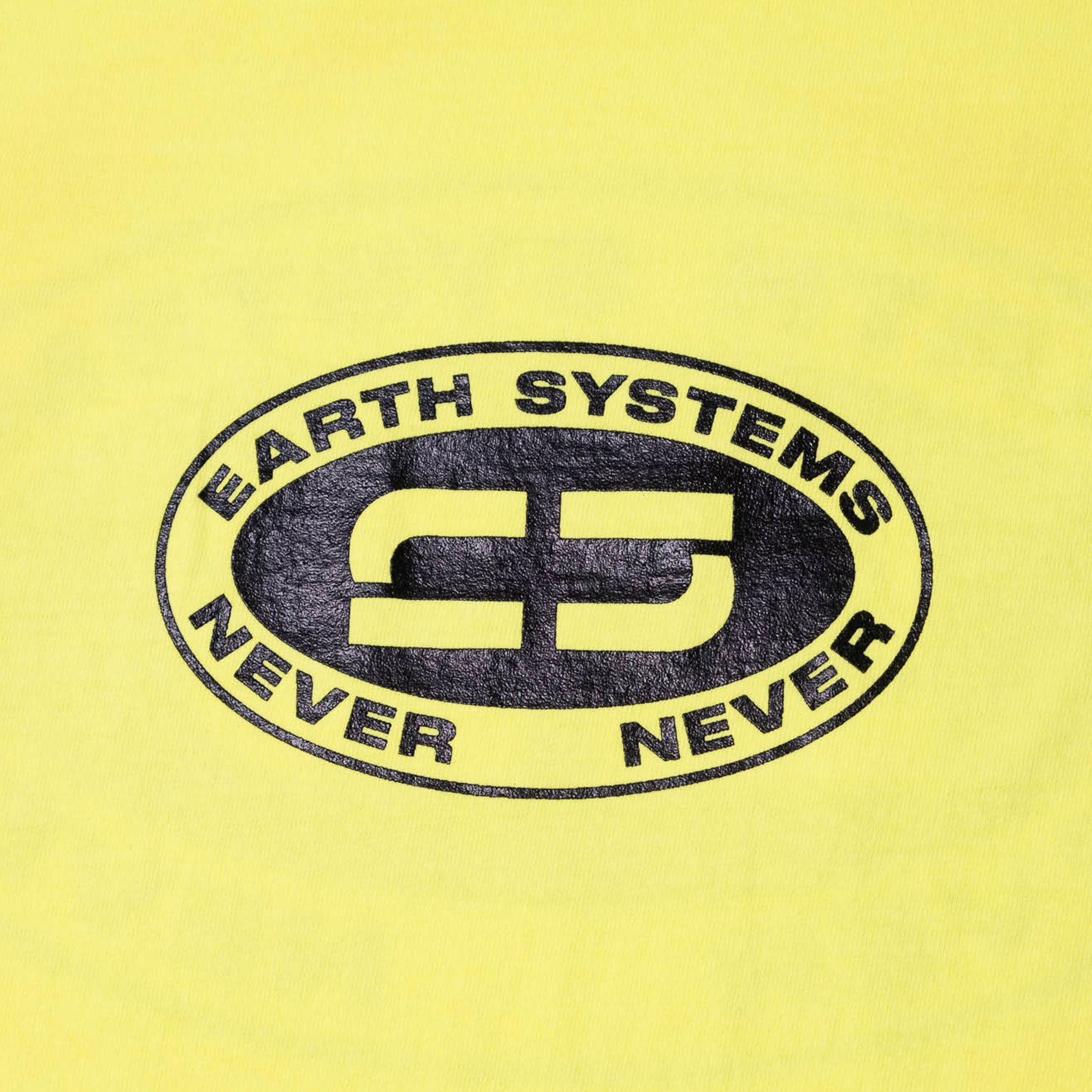 Never Never Earth Systems Tee - Neon Yellow