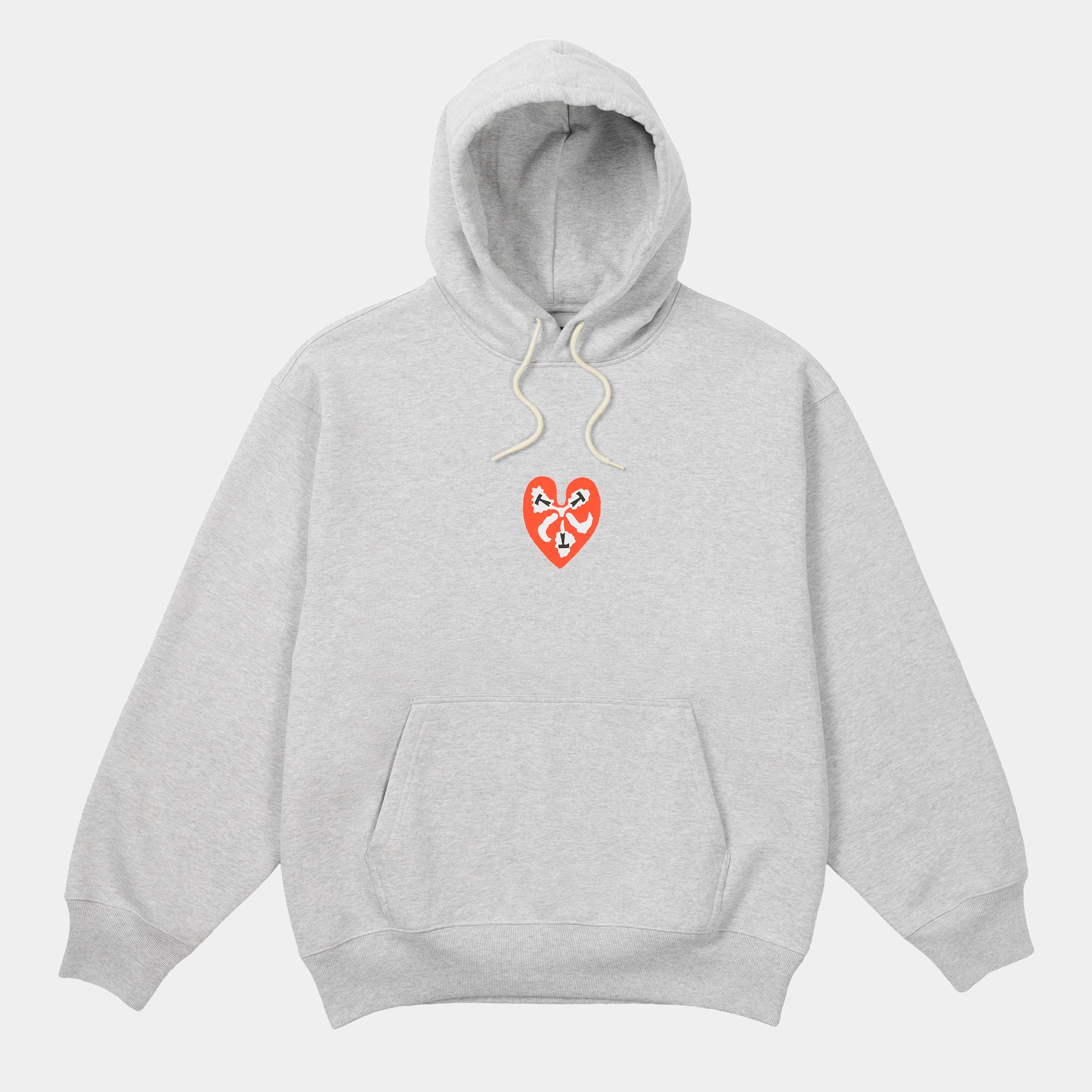The Trilogy Tapes Heart Hood Sweatshirt - Heather Grey