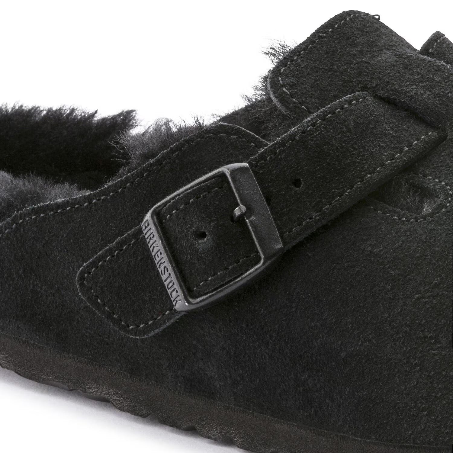 BIRKENSTOCK Boston Suede Shearling - Black