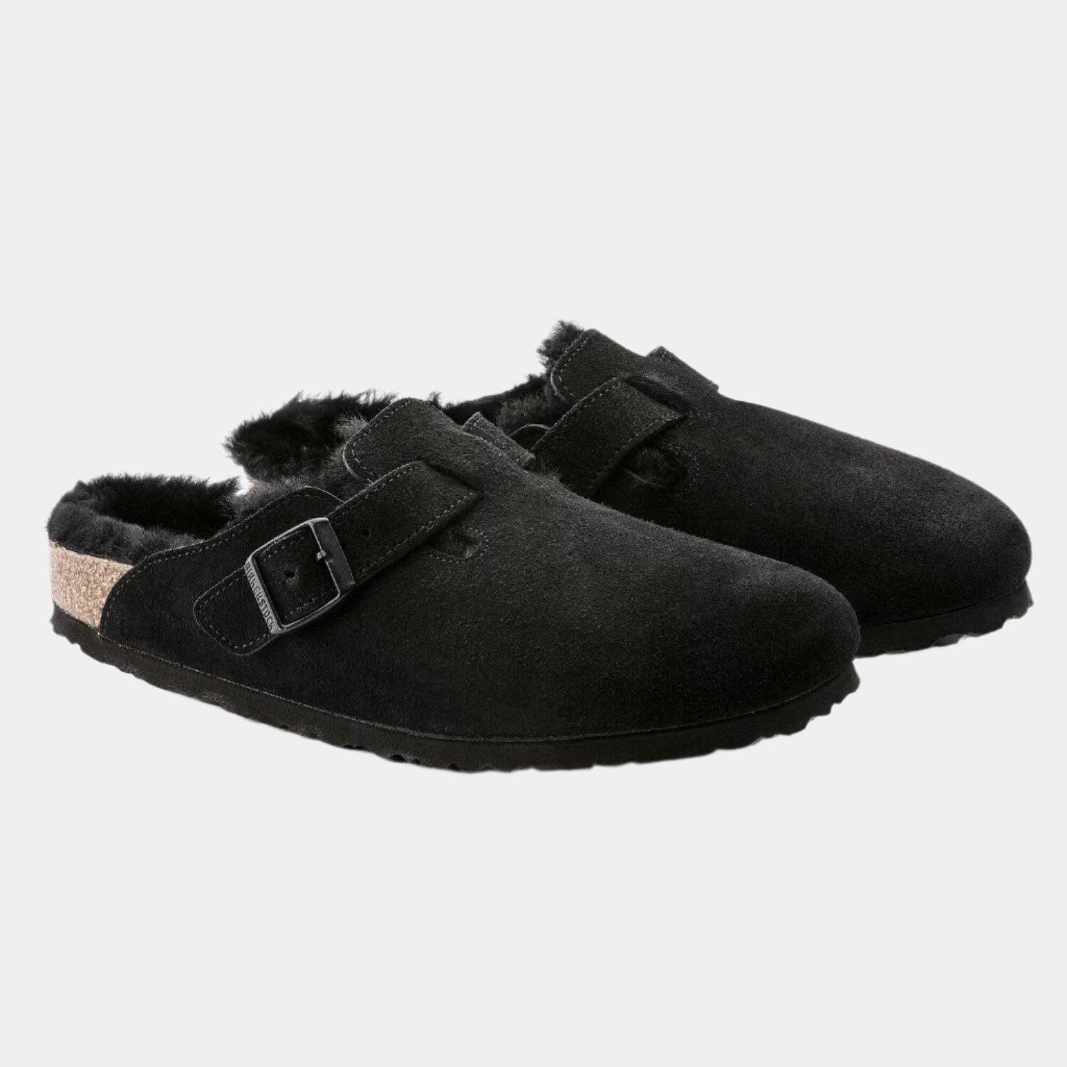 BIRKENSTOCK Boston Suede Shearling - Black