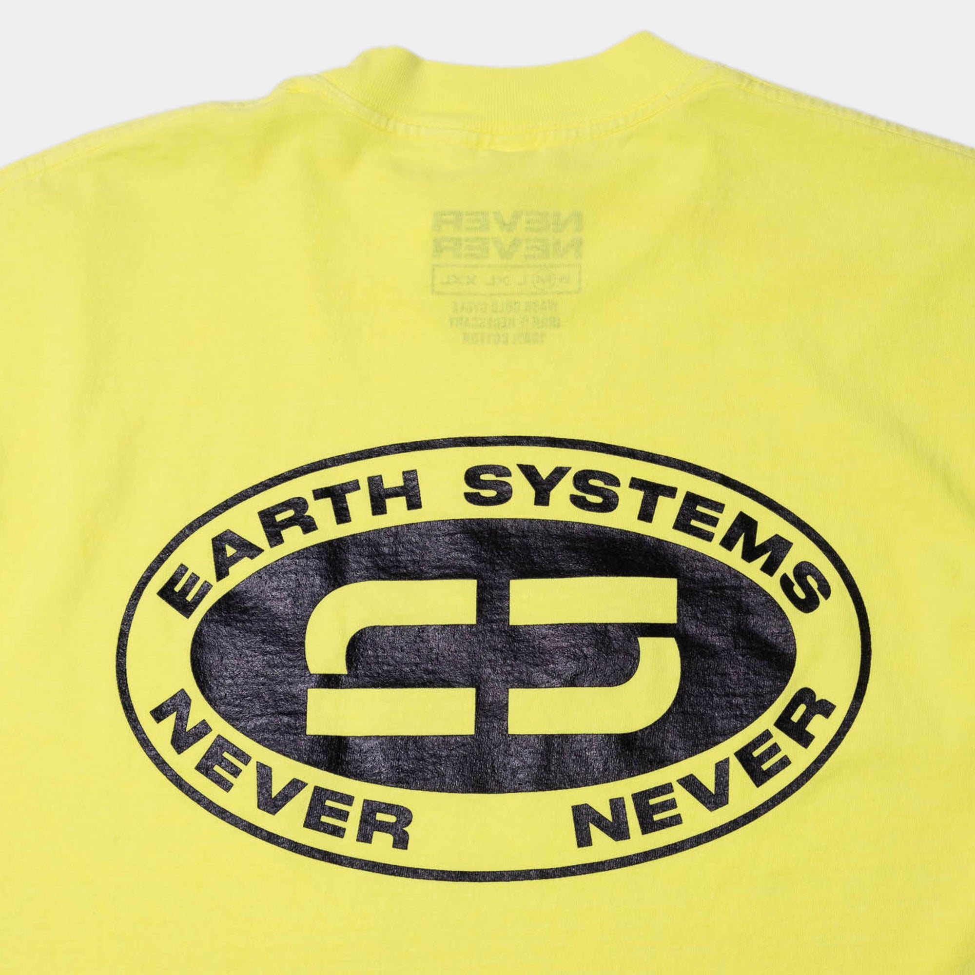 Never Never Earth Systems Tee - Neon Yellow