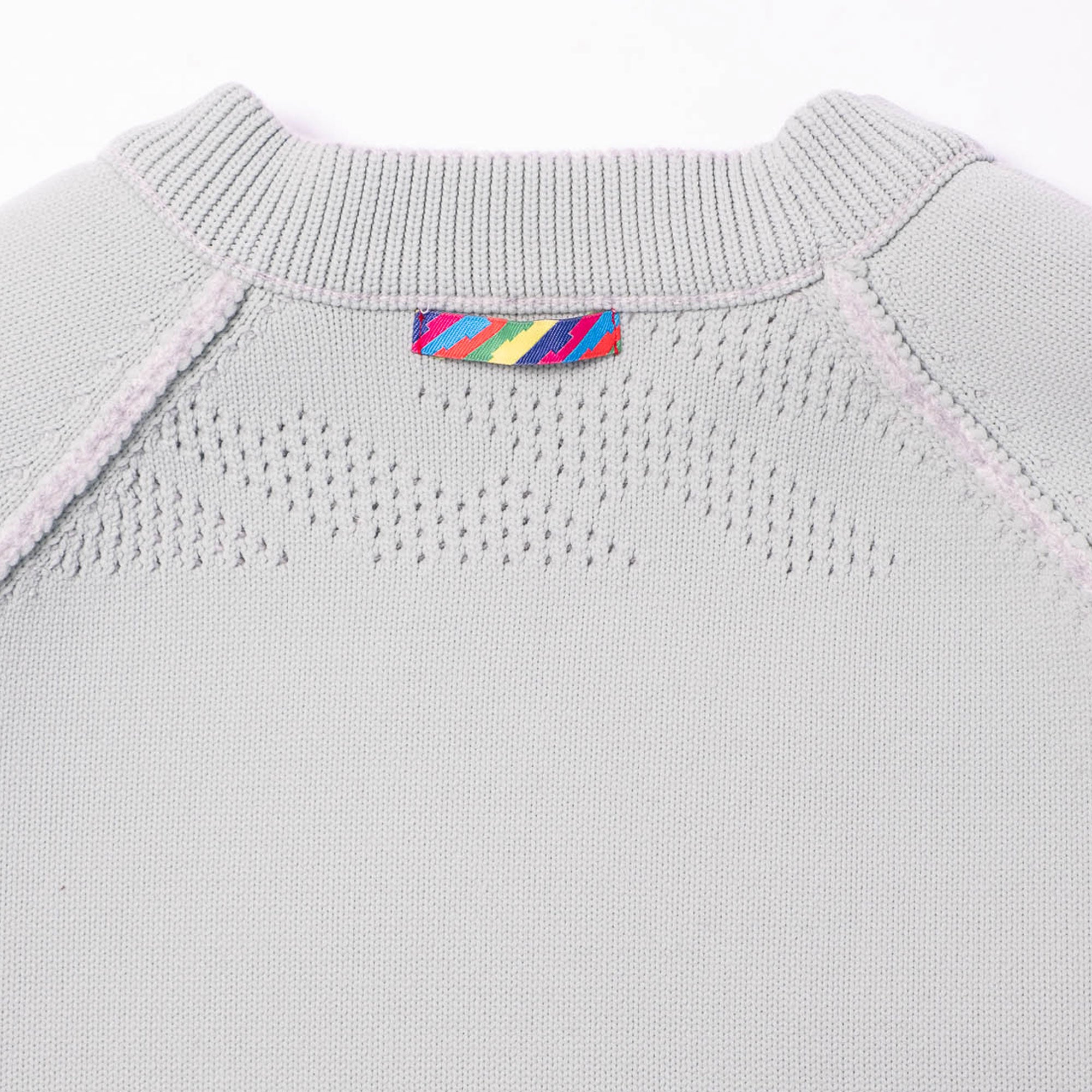 is-ness Ventilation Knitted Crew - Grey